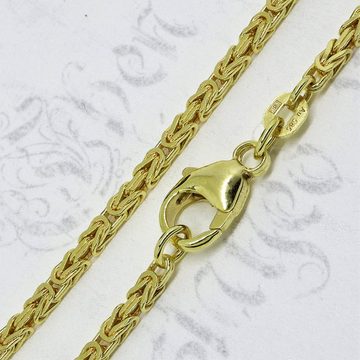 G & J Collier Königskette 585/14K Gold 2,8mm 55cm edle hochwertige Halskette, Made in Germany
