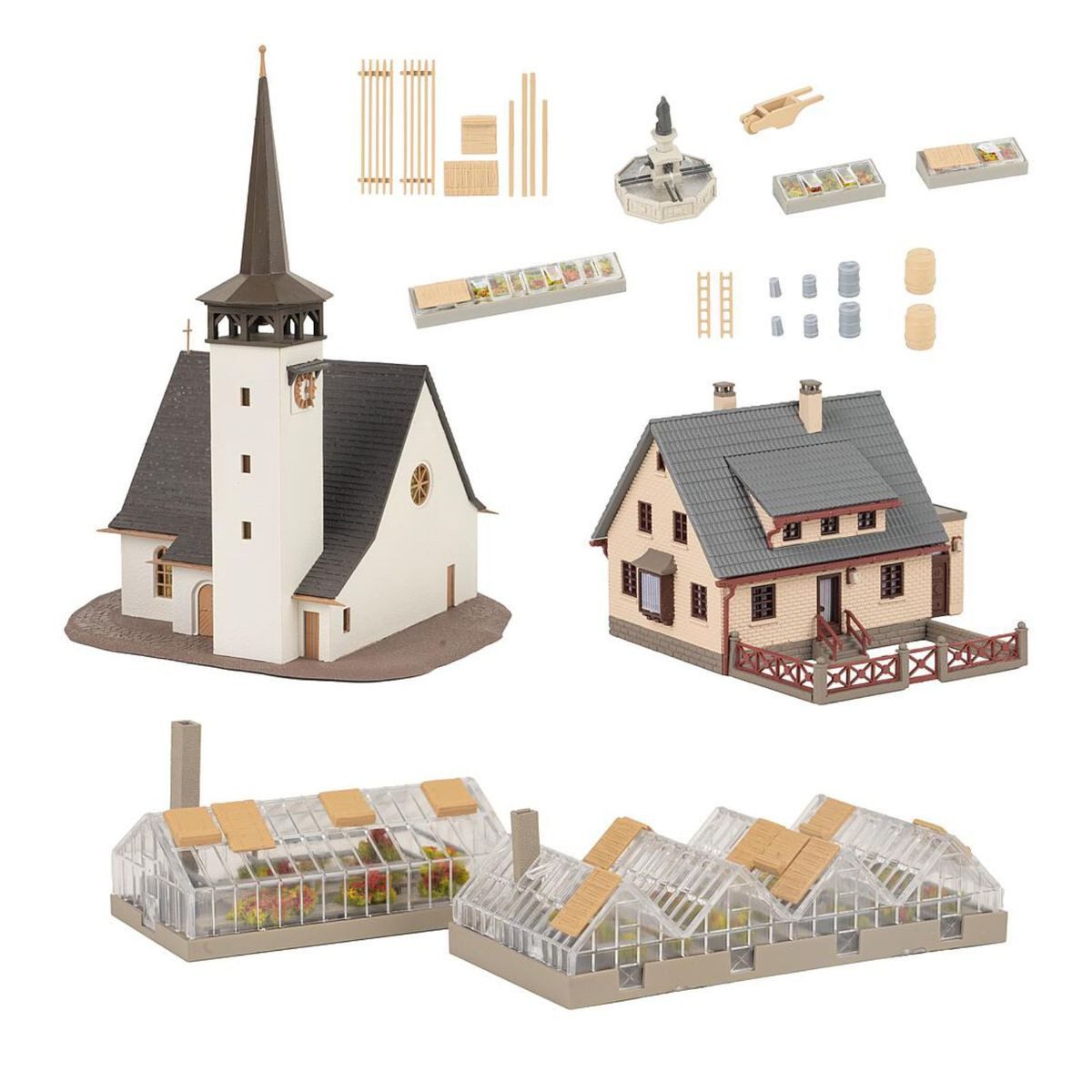 Faller Modellbausatz Faller 239010 Aktionsset Dorf N