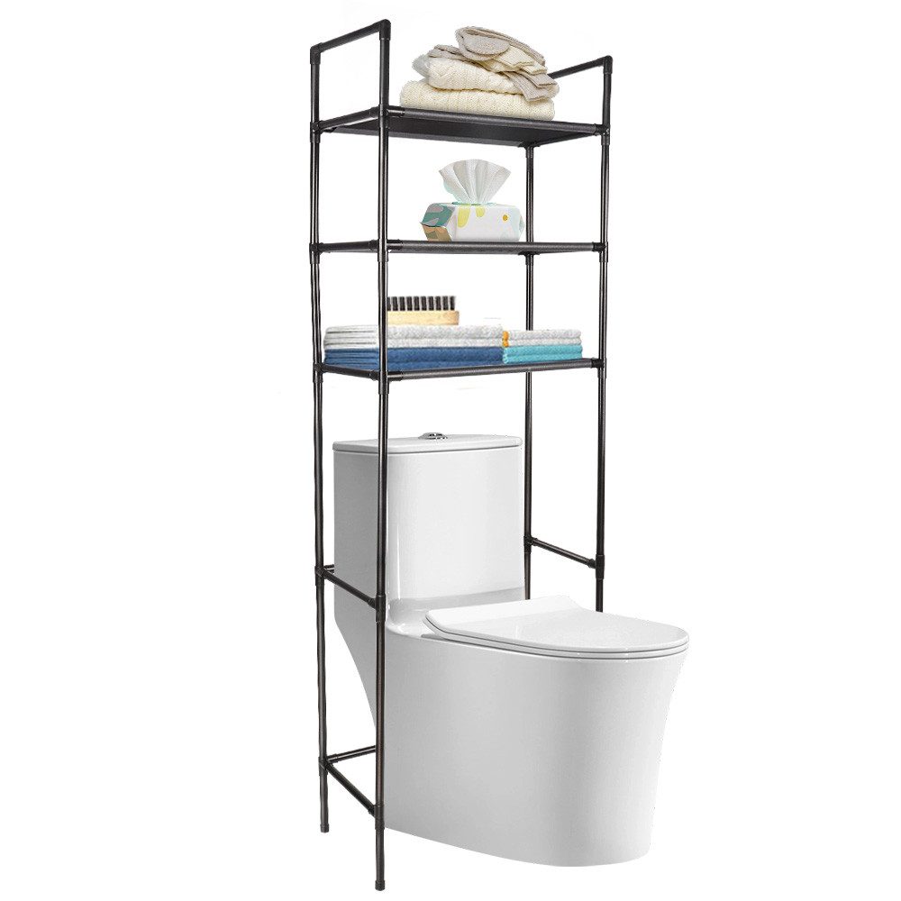 JEOBEST Badregal Toilettenregal, 3-stöckiges Badregal, 1-tlg., Modernes Design, Platzsparend 155 x 48 x 25 cm