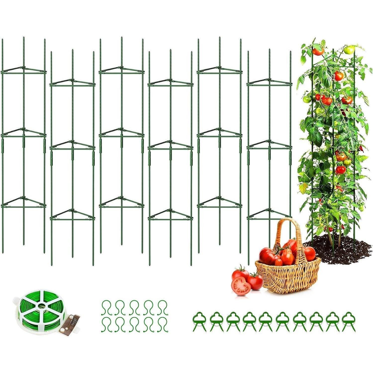 Rankhilfe 6er Set Tomate Pflanzenkäfig Rankhilfe 120 cm Höhe für