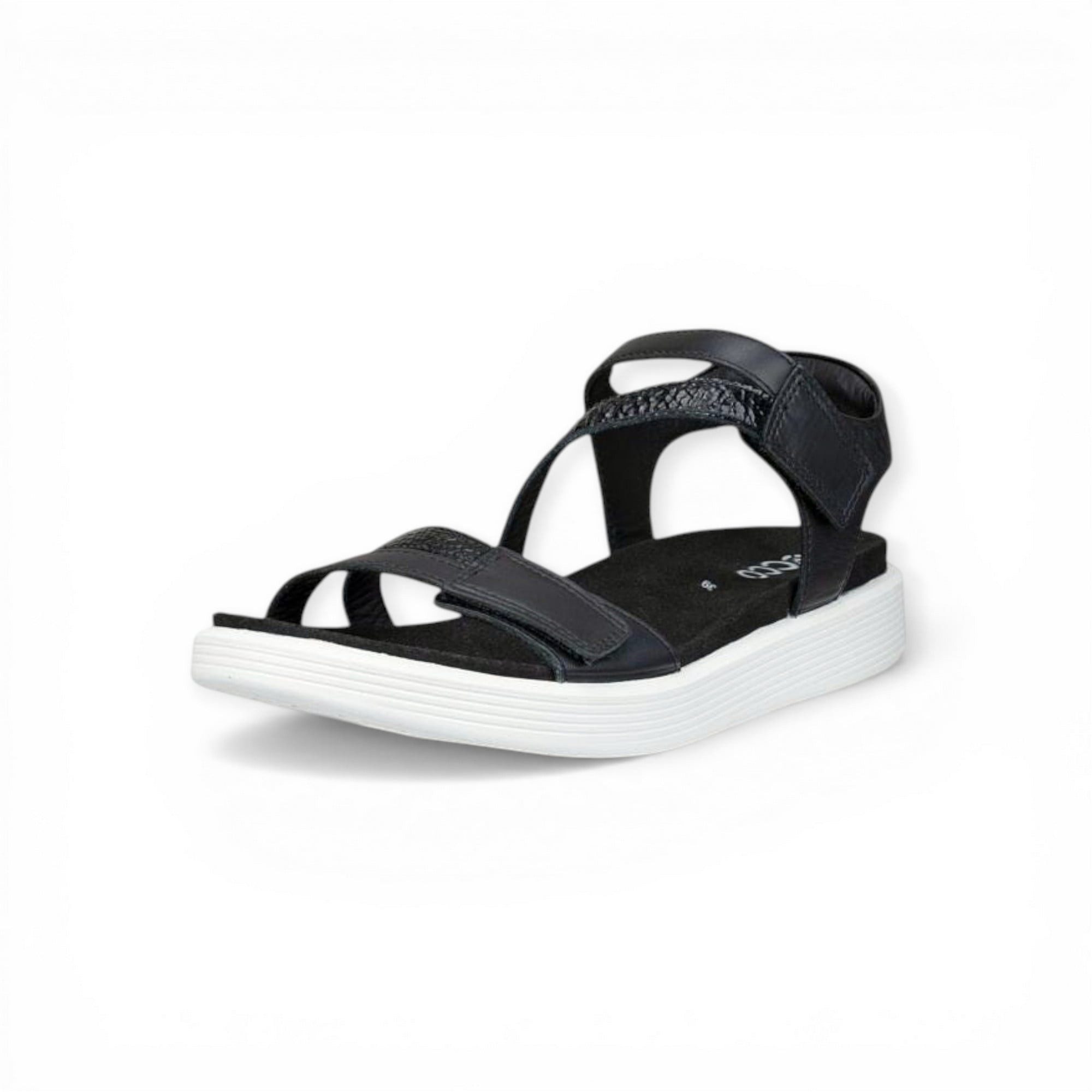 Ecco Soft (Vollnarbenleder) schwarz Damen Sandale