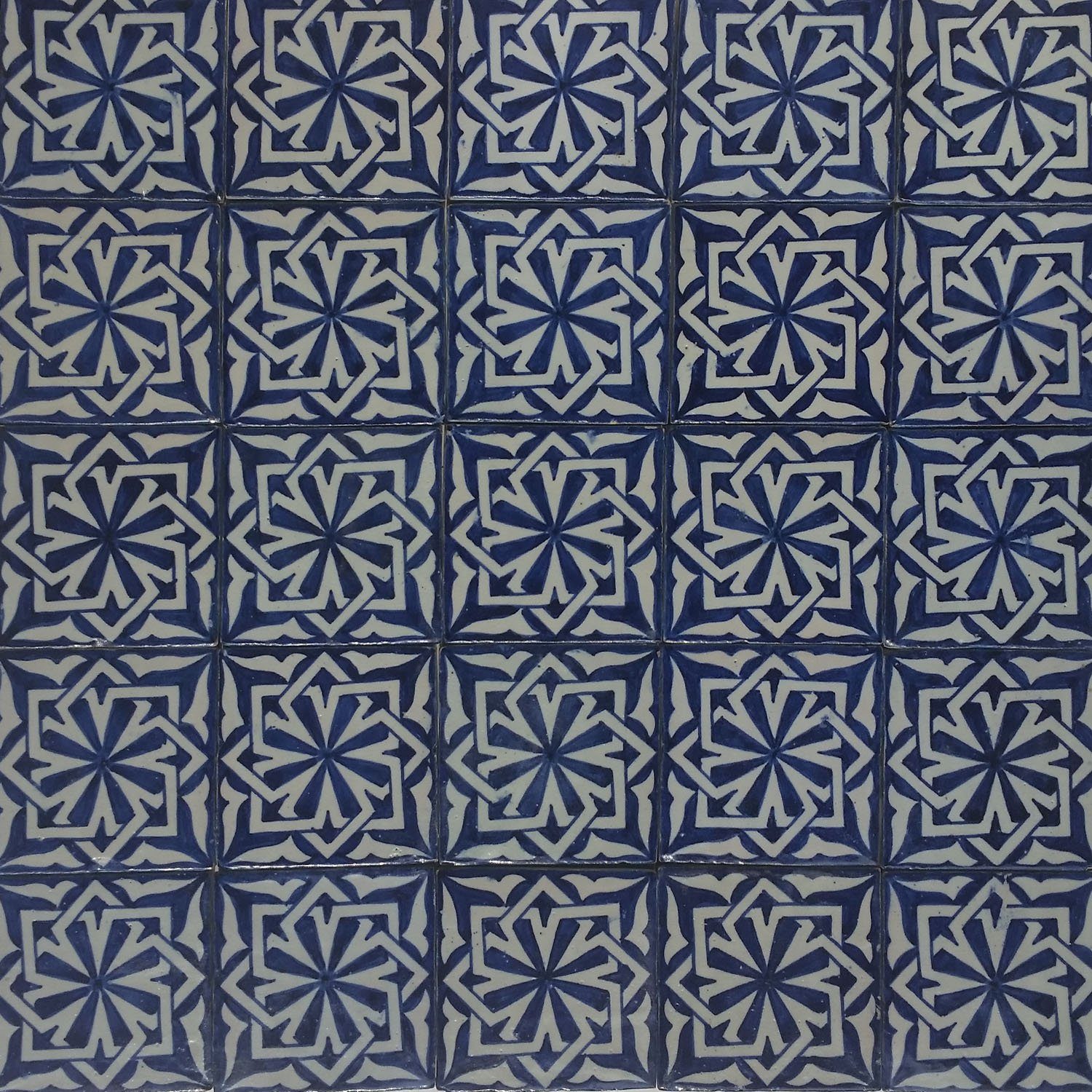 Wandfliese Fliese Badezimmer, handbemalte Marokkanische Wandfliese Moro Blau weiß aus Casa schöne Küche blau 10x10 Dusche Hala HBF8025, orientalische Marokko für cm Weiß Kunsthandwerk Keramikfliese