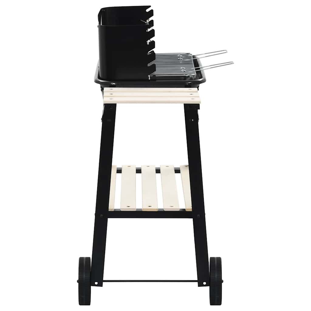 vidaXL Holzkohlegrill Holzkohlegrill Standgrill mit Rädern