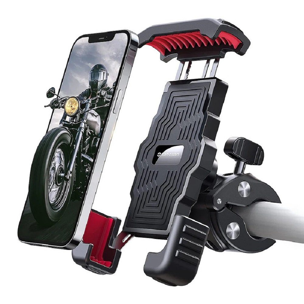 Galaxy S9 S7 iPhone 8 kompatibles iPhone X Schwarz Fahrradlenker 4 bis 6 Zoll Handy S8 Universal Anti-Shake Premium Fahrradhalterung für Motorrad 8 Plus 7 6S 