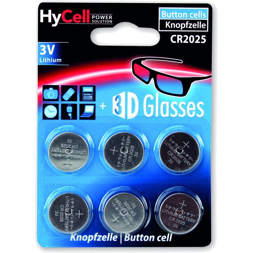 HyCell 6 HyCell Knopfzellen CR2025 3,0 V Batterie