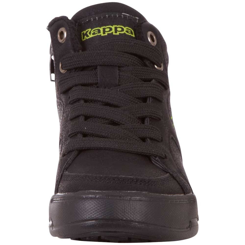 der an Kappa black-lime Sneaker mit praktischem Innenseite Reißverschluss