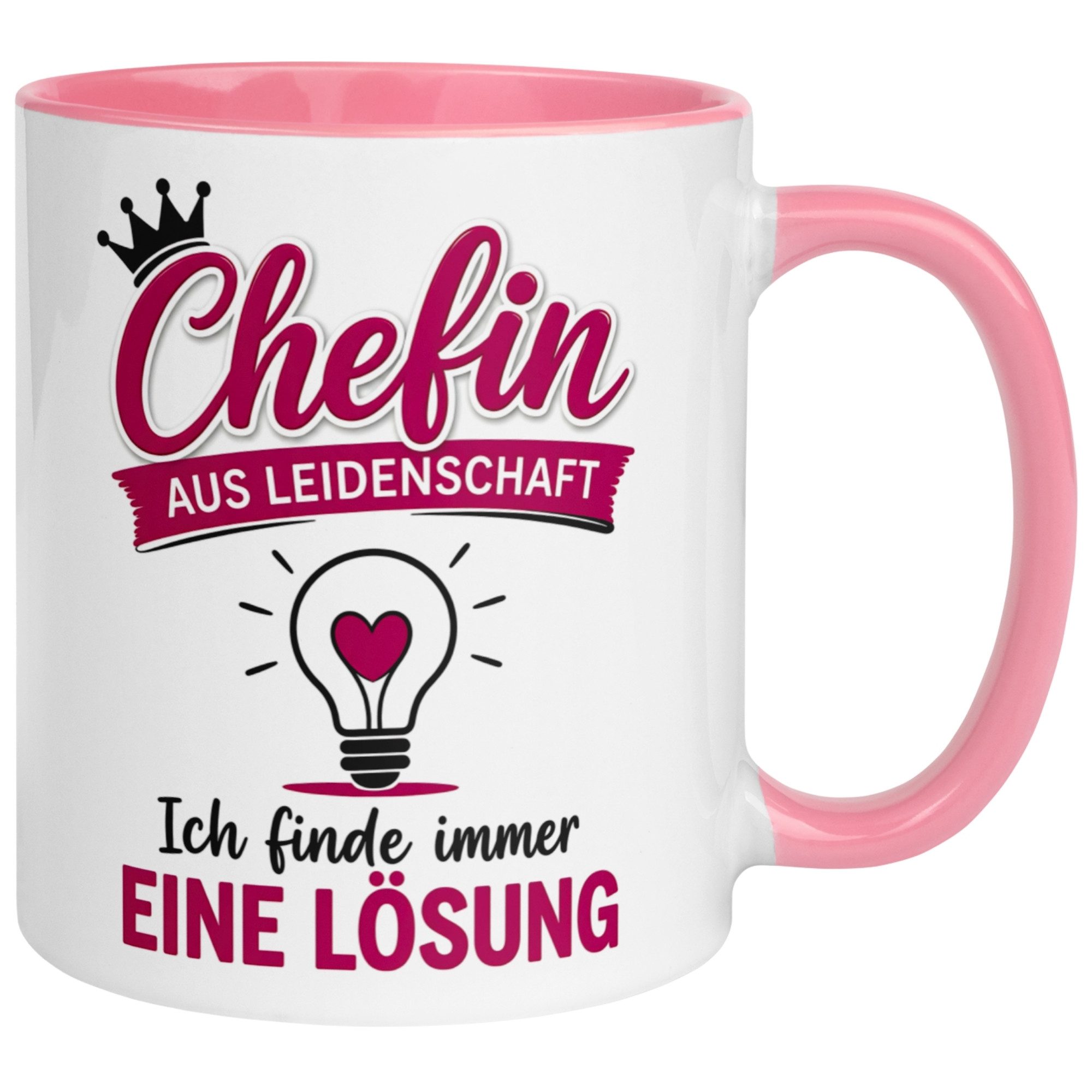Momentals Tasse Chefin – „Ich finde immer eine Lösung“ – Teamleiterin Geschenk Becher, Gratis Versand · Links-&Rechtshänder · Spülmaschinenfest