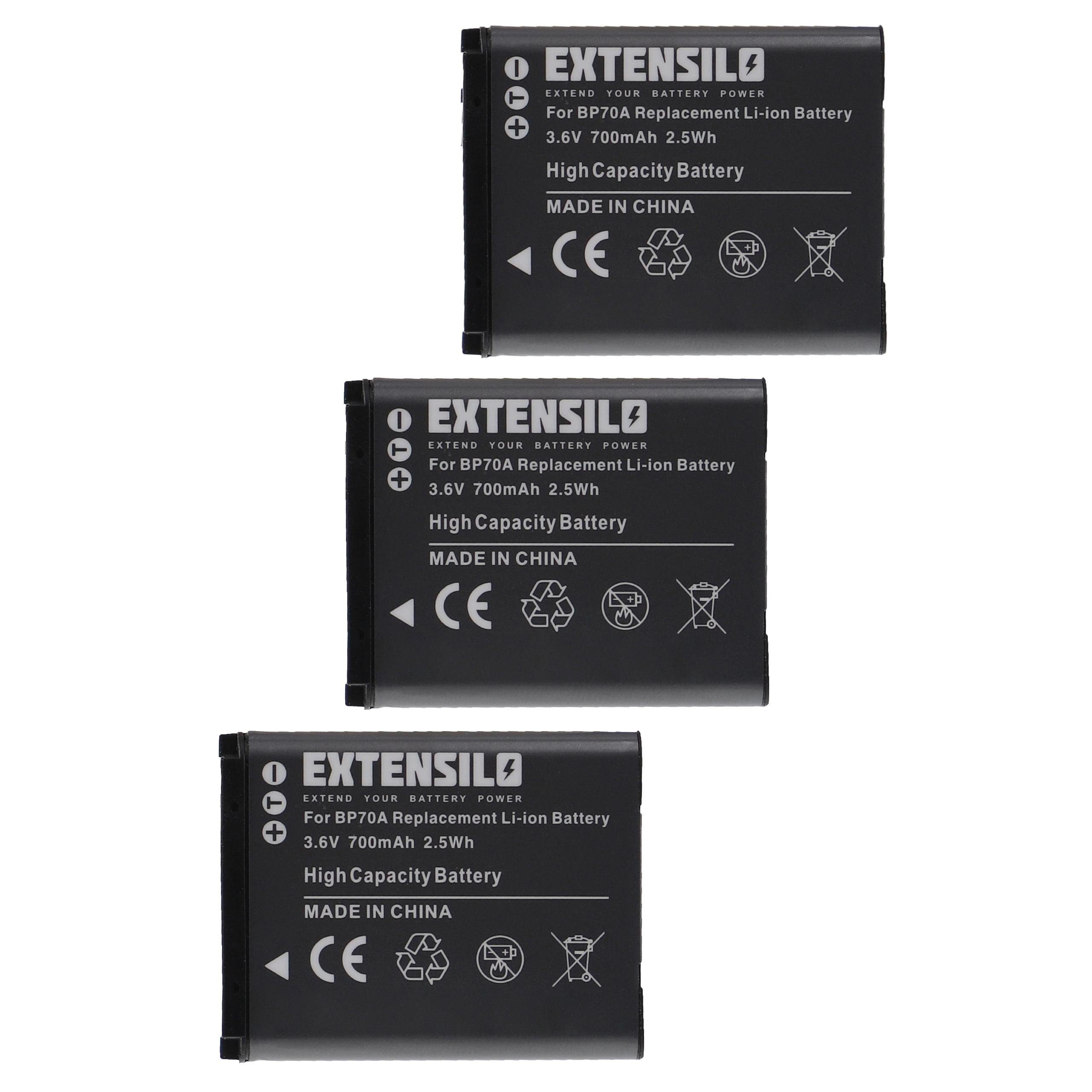 700 Samsung Extensilo Kamera-Akku für Li-Ion mAh Ersatz BP-70a, EA-BP70A BP70a, für V) (3,6 SLB-70A,