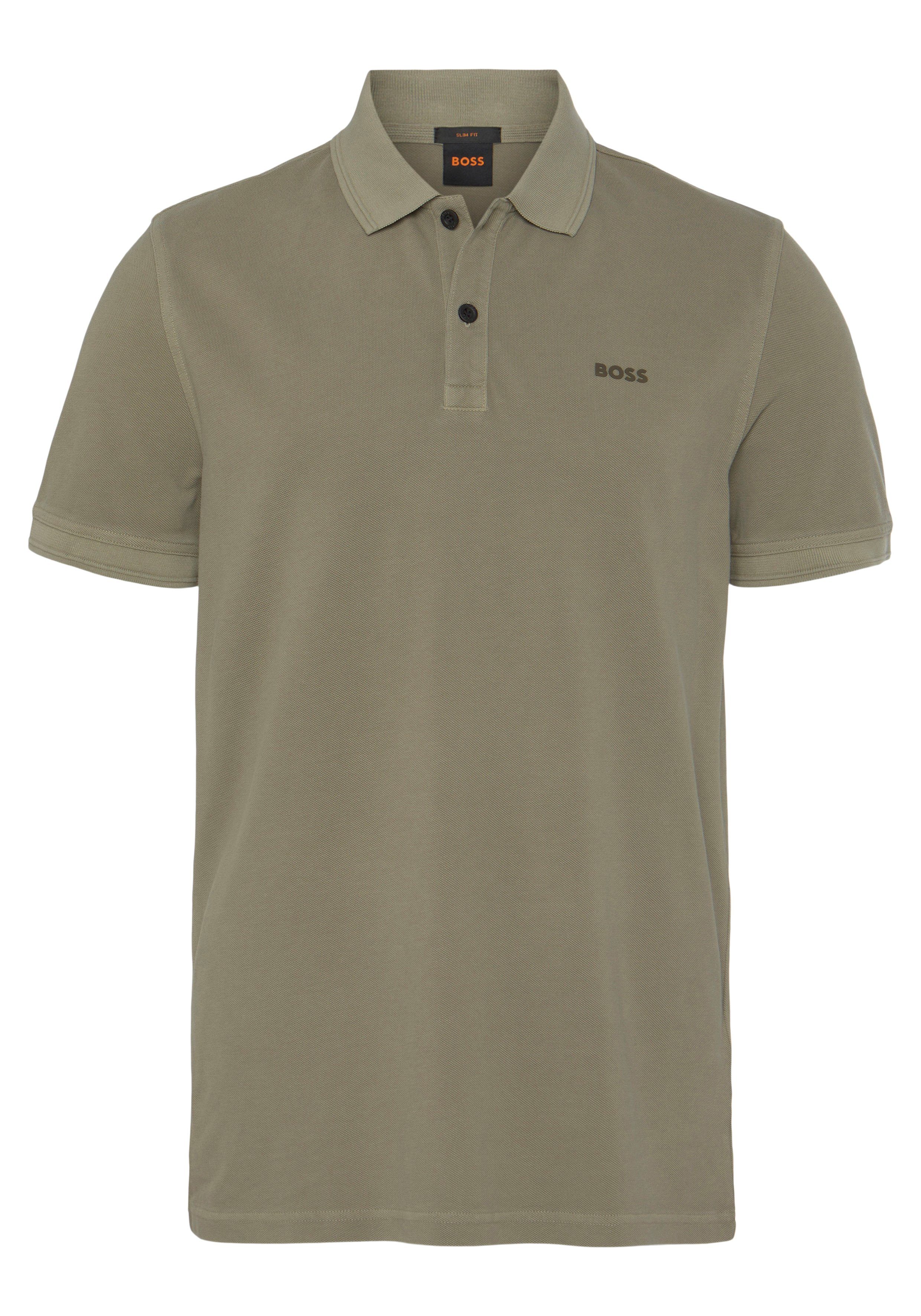 HUGO BOSS ORANGE dezentem Light/Pastel Prime 01 10203439 Brust mit Green auf der Poloshirt Logoschriftzug