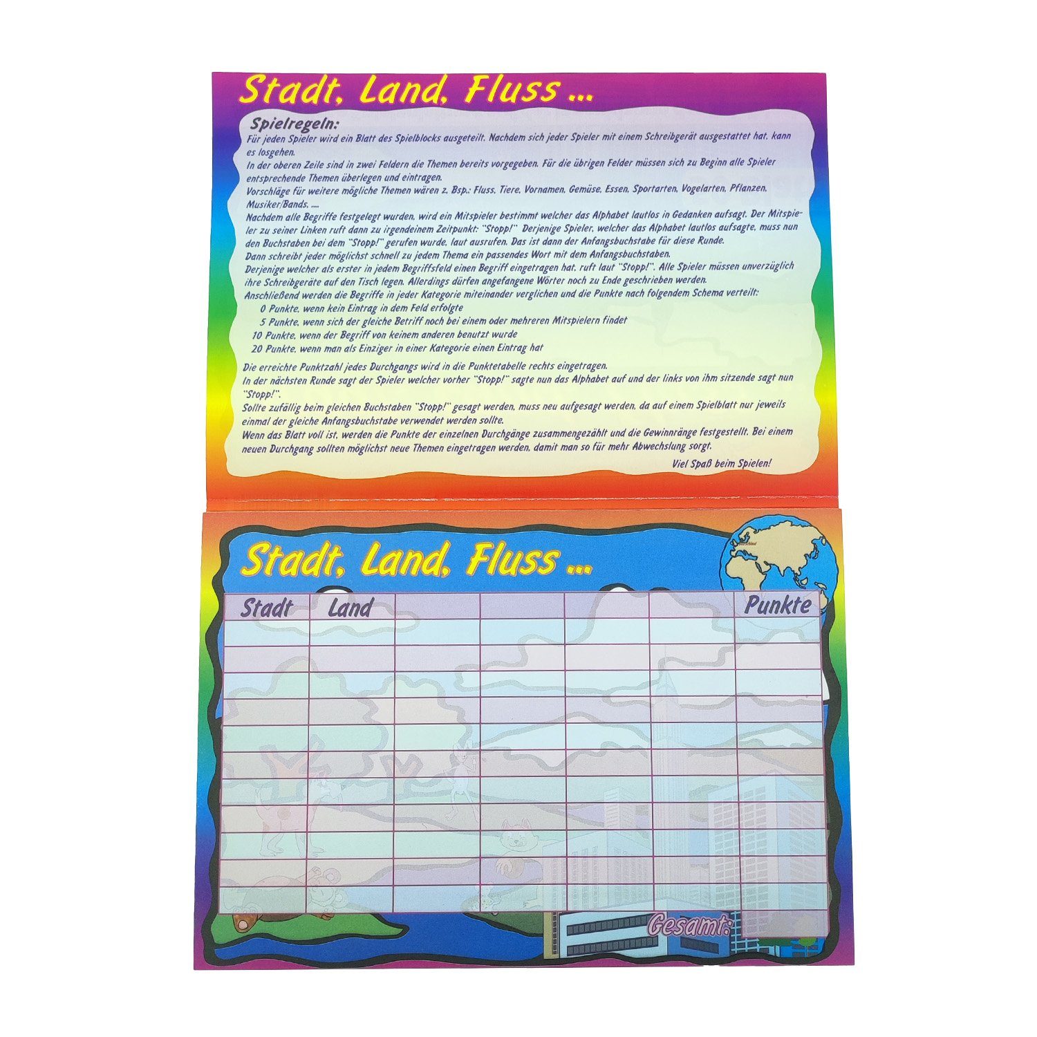 Quatschkopf Flieger 2er Set | Stadt Land Fluss Alternative | 25 Kreative Kategorien Ab 9 Jahre