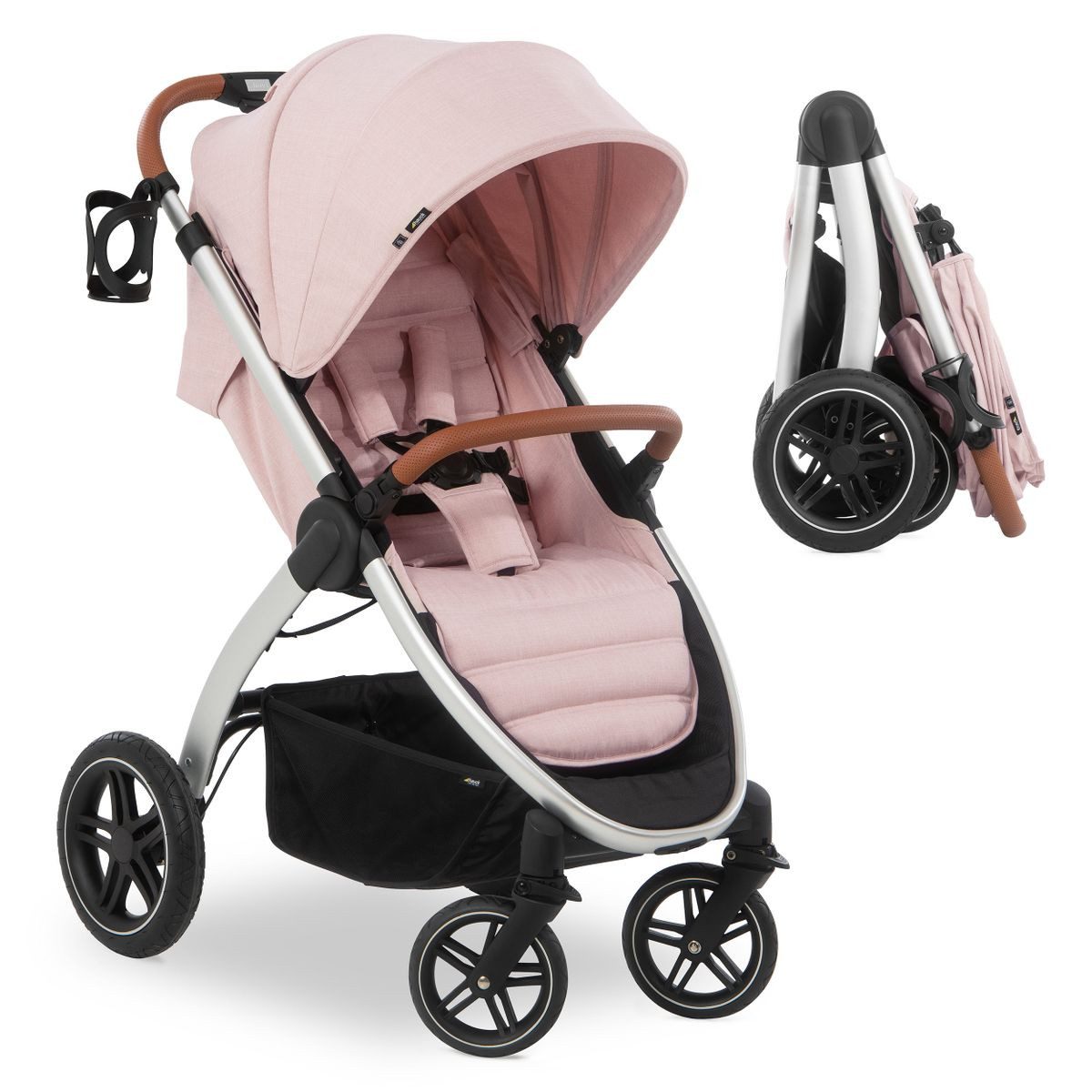 Hauck Kinder-Buggy UpTown - Melange Rose, Sportwagen - Liegefunktion, höhenverstellbar, klein faltbar bis 25 kg