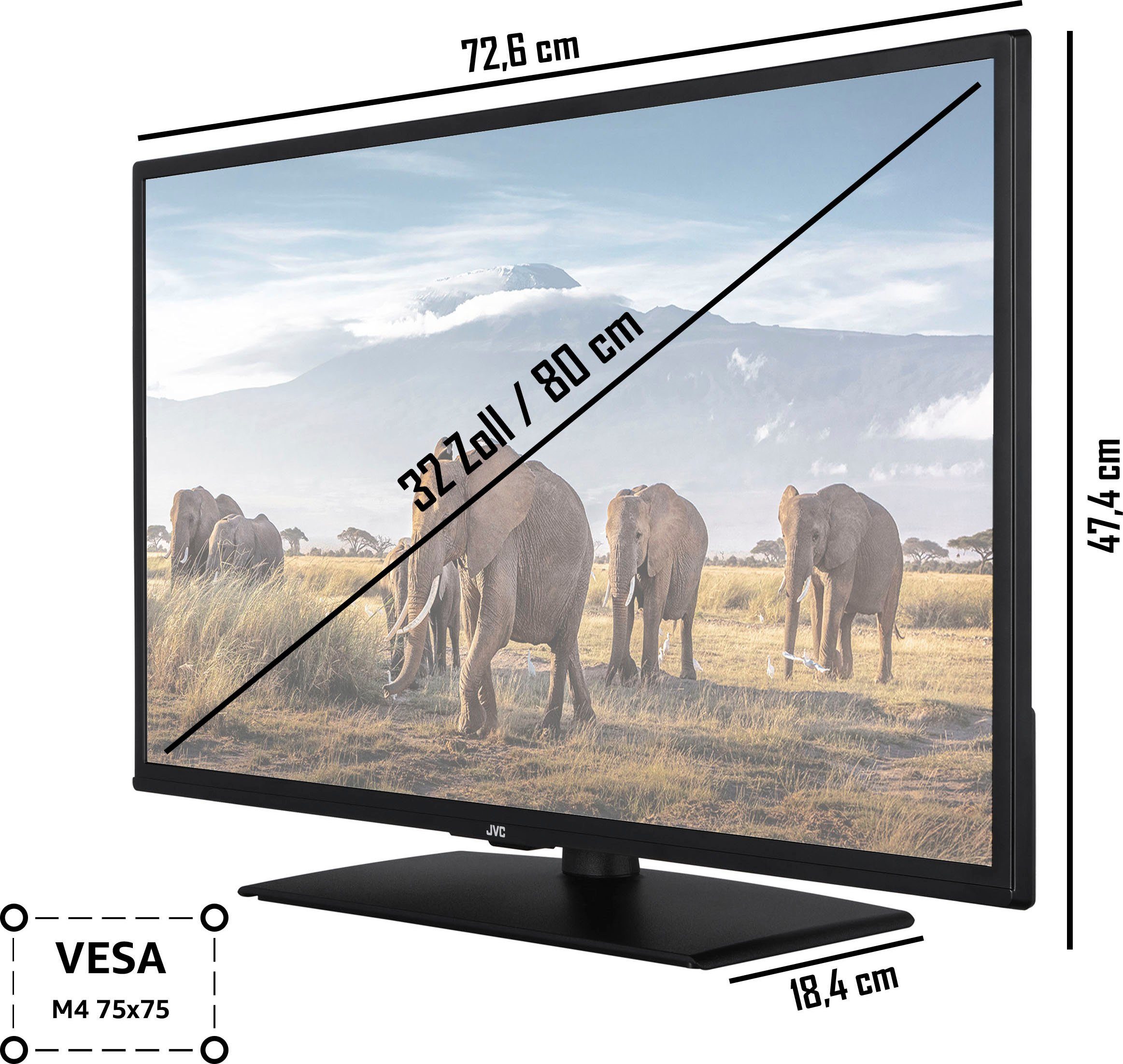 HD ready, LED-Fernseher LT-32VH5157 cm/32 Smart-TV) JVC (80 Zoll,