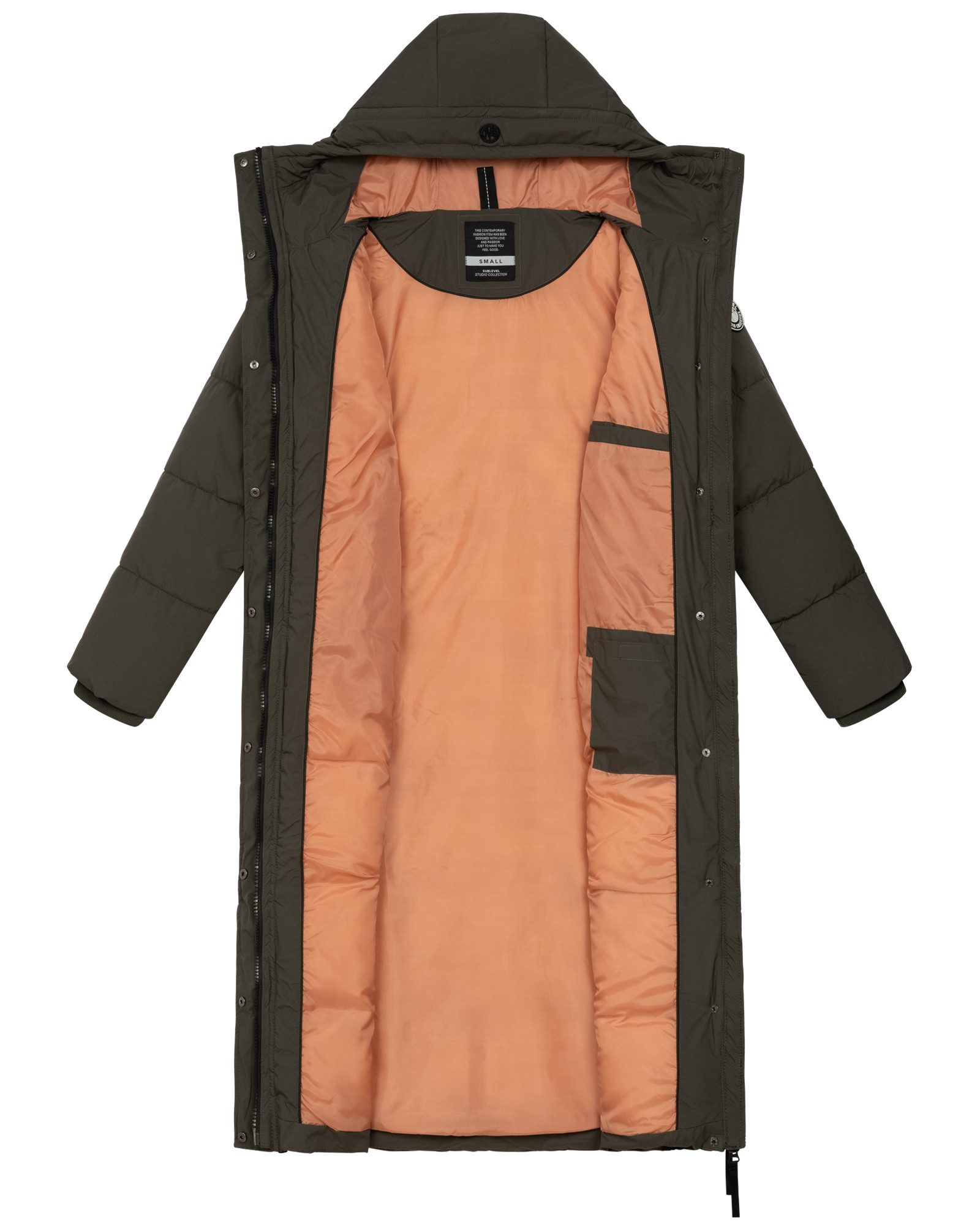 SUBLEVEL Steppmantel Damen Winter Jacke Mantel Parka Steppjacke Steppmantel Extra Lang 124