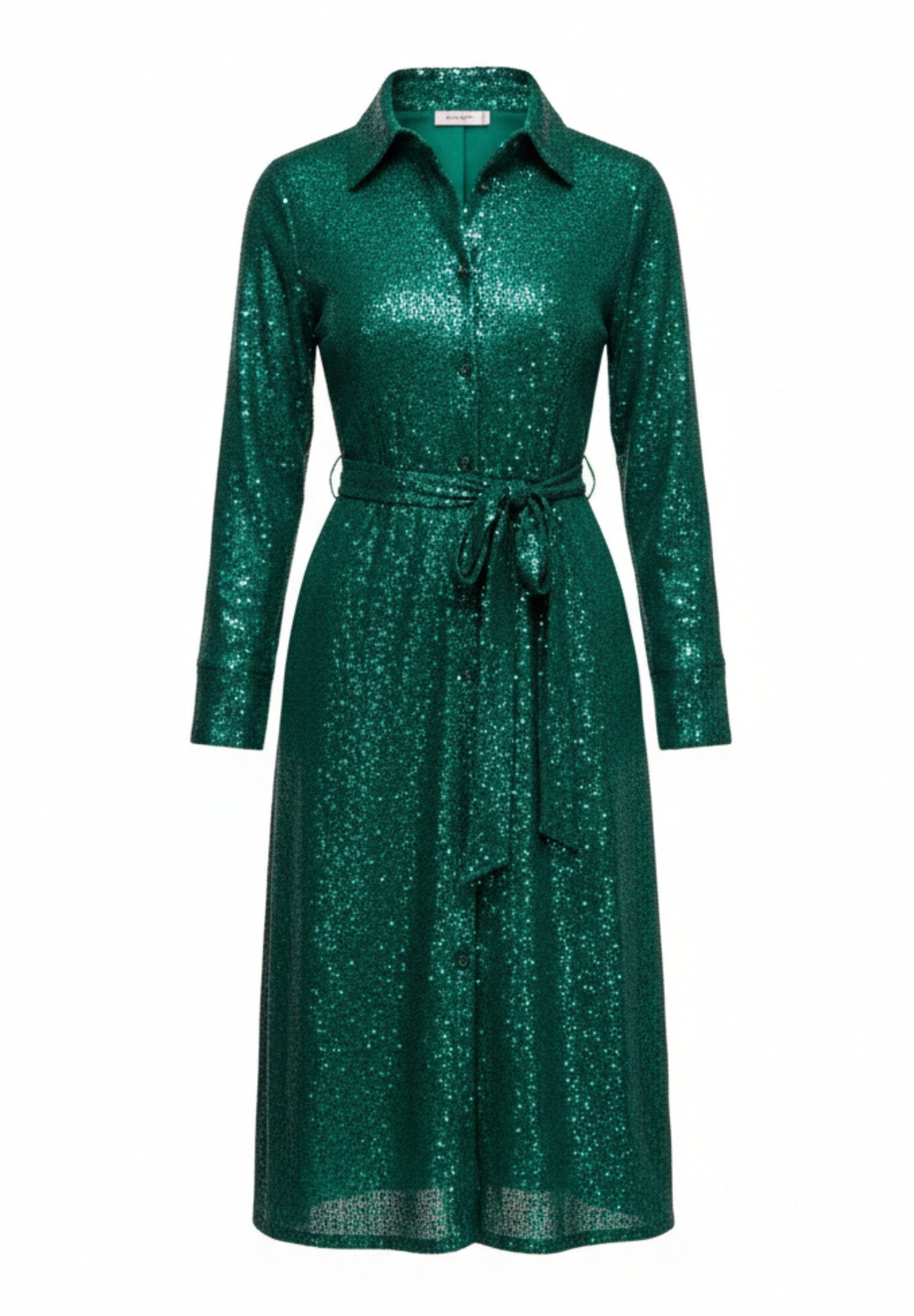 Goddiva Midikleid Sequin Skater Shirt Dress Knielang, V-Ausschnitt, Seitent günstig online kaufen