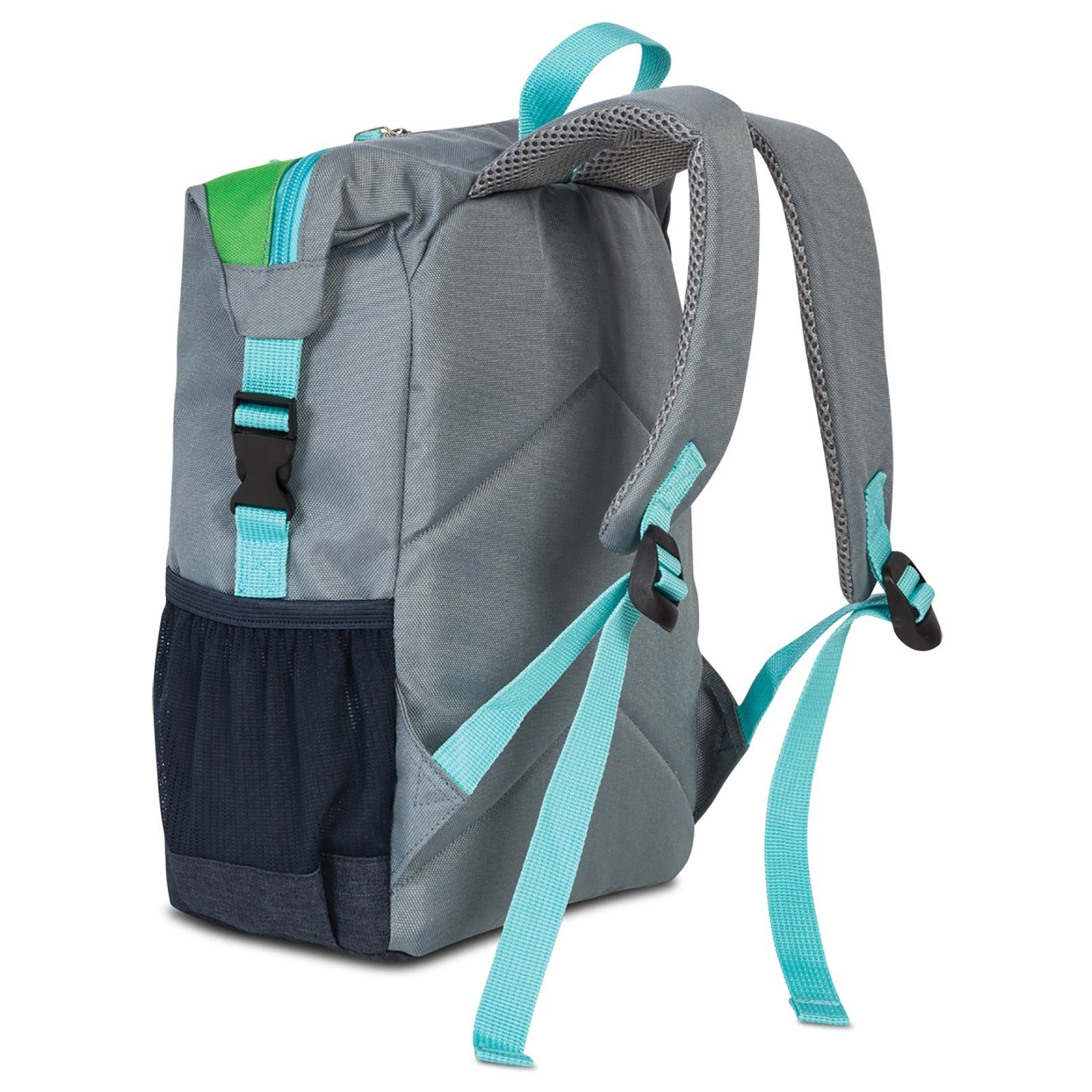 fabrizio® Freizeitrucksack Fabrizio Go Green Kinderrucksack Drache, Kinderrucksack, Freizeitrucksack Polyester, recycelt, grau ca. 23cm ho