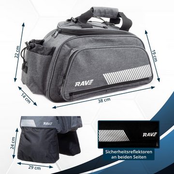 Rave Bike&Outdoor Gepäckträgertasche Kühltasche (5 Liter), mit 2 Seitentaschen je 6 Liter