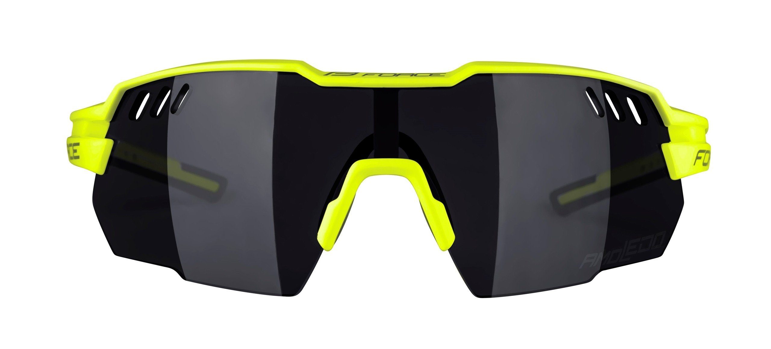 Fahrradbrille FORCE verspiegelt gelb, schwarz Sonnenbrille AMOLEDO FORCE