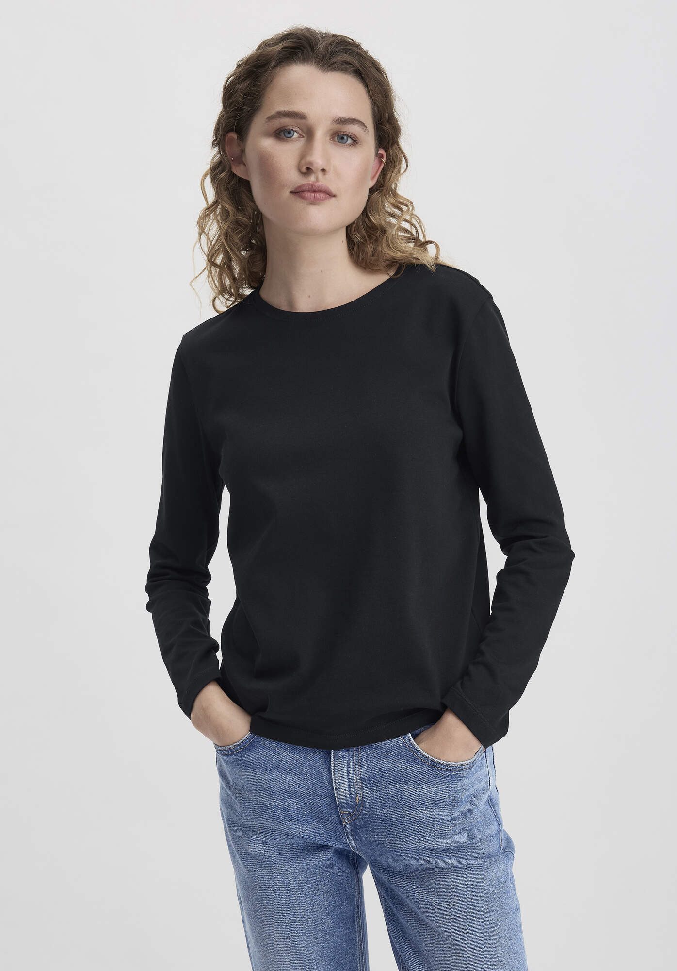 Hessnatur T-Shirt Langarm Regular aus reiner günstig online kaufen