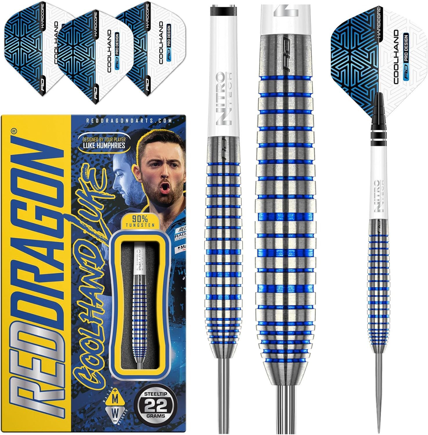 Dartpfeil RED DRAGON Luke Humphries TX3 SE 24 Gramm Wolfram Steeltip Dart Set