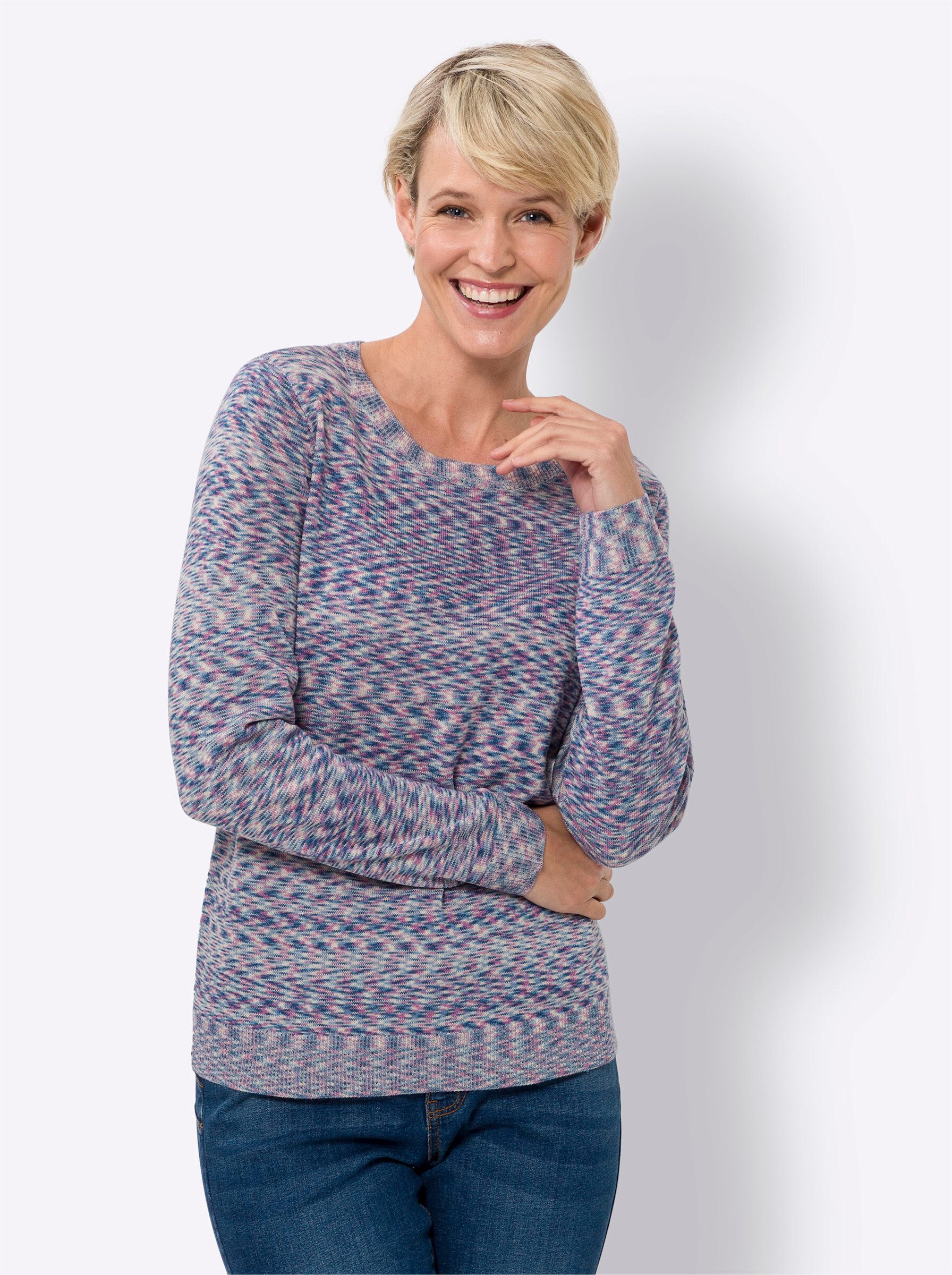 Sieh an! Strickpullover Rundhals-Pullover Langarm Jersey günstig online kaufen