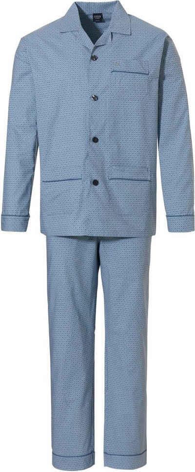 Robson Pyjama »Herren Schlafanzug geknöpft« (2 tlg) Auch in großen Größen Baumwolle