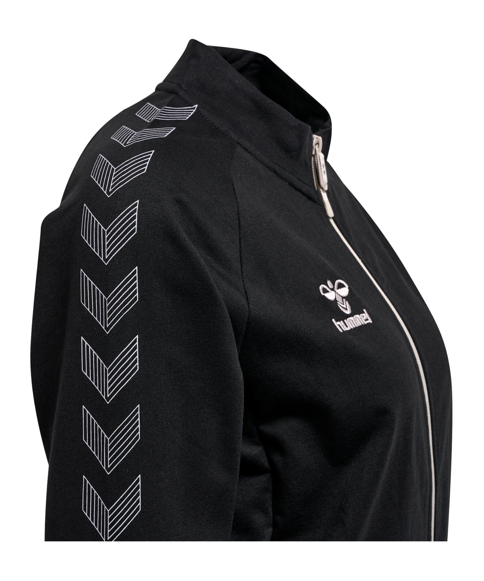 Schwarz Grid Jacke hmlMOVE Zip hummel Trainingsjacke Damen
