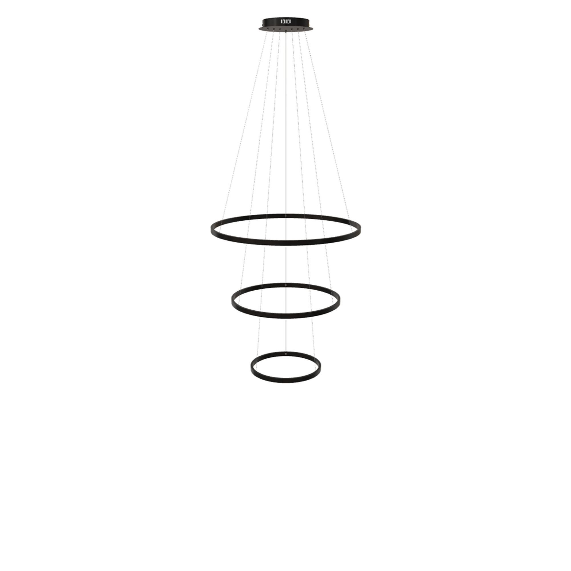 s.luce Pendelleuchte LED 3er-Ring Hängeleuchten Kombination Zentrisch Schwarz, Warmweiß
