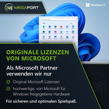 Megaport PC (Intel Core i3-10100F 4x3,60 GHz, NVIDIA GeForce GT 710, 16 GB RAM, 500 GB SSD, Luftkühlung, Windows 11 Home, WLAN)