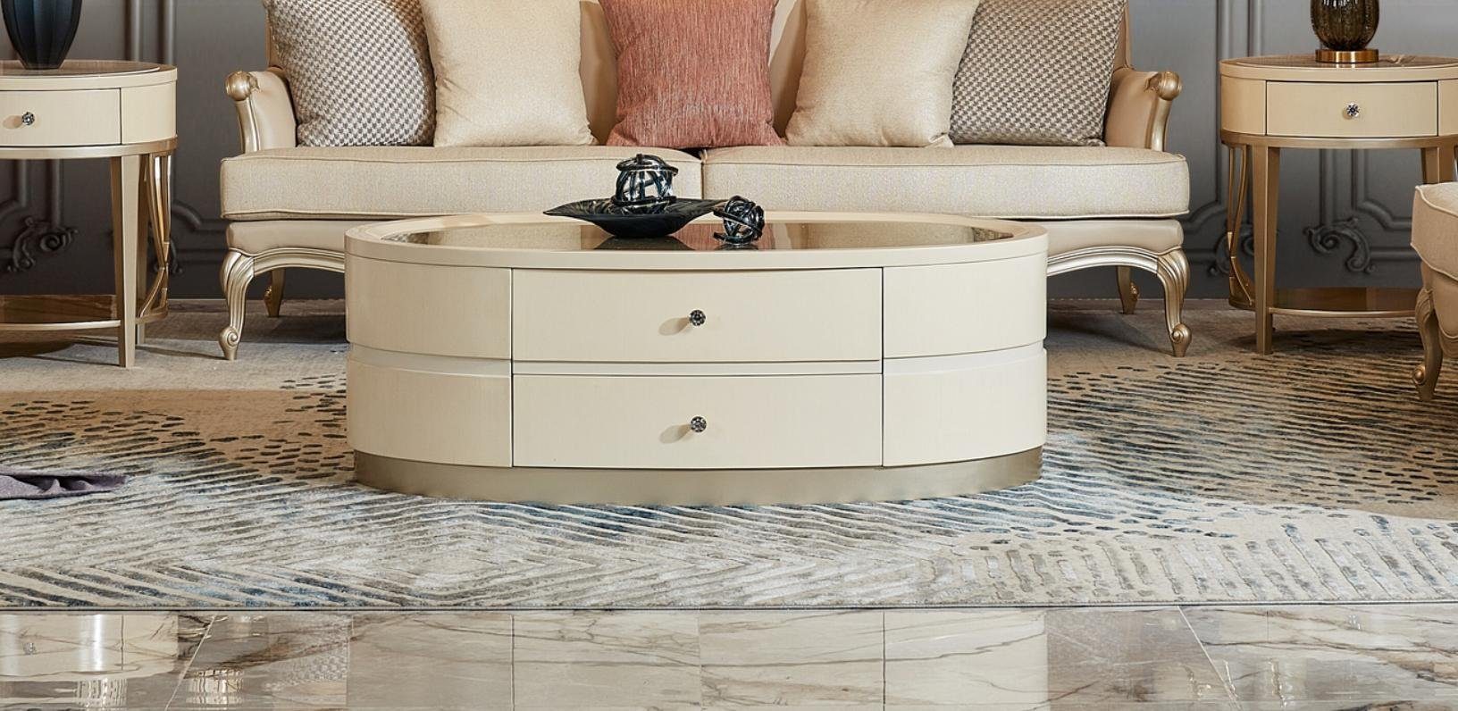 JVmoebel Couchtisch Couchtisch Tisch Oval Luxus Design Tische Beistelltische Ovale