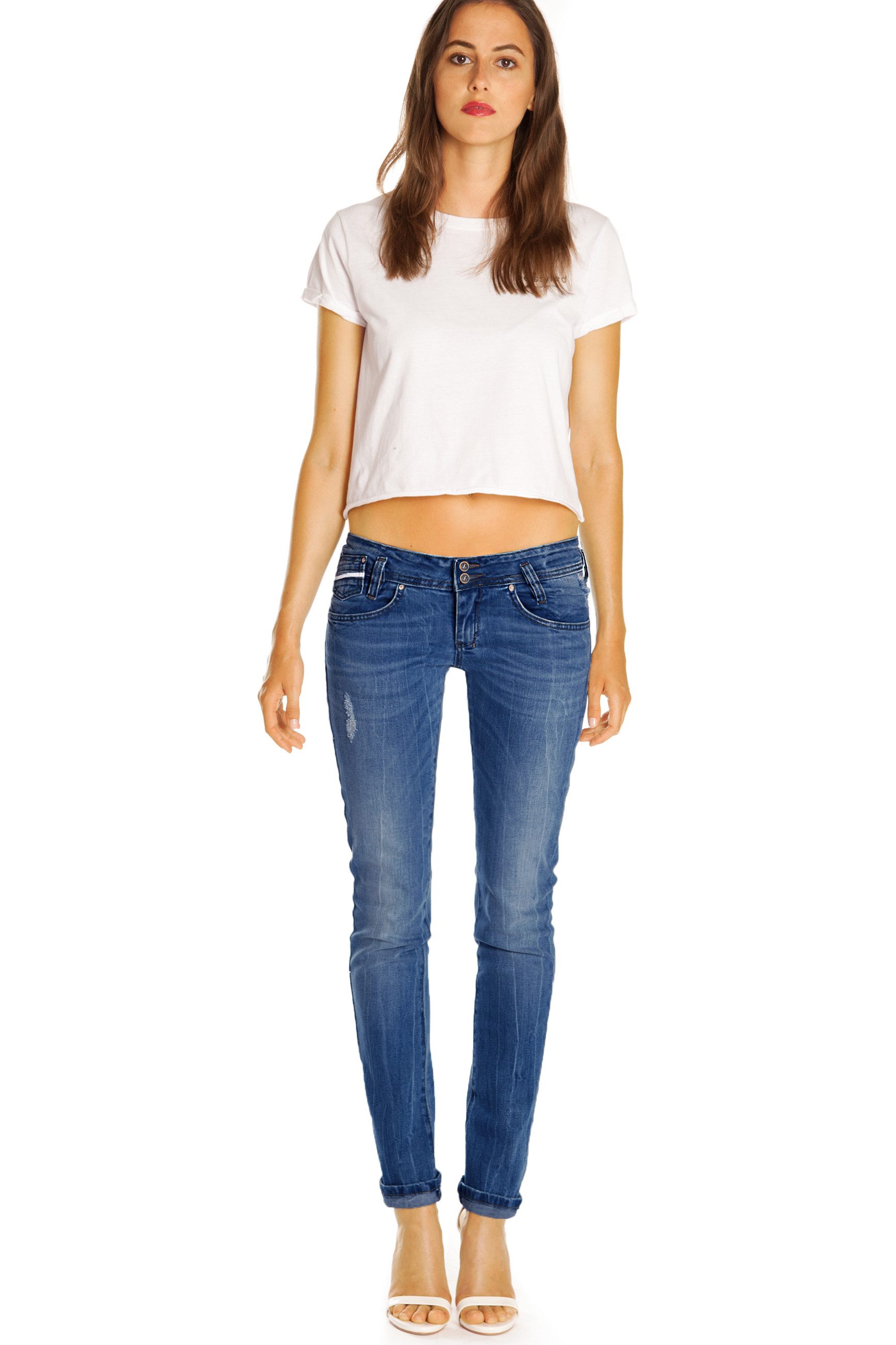 be styled Röhrenjeans Premium Hüftjeans Hose aus Baumwolle - Damen - B_001a – Bild 3 von 5