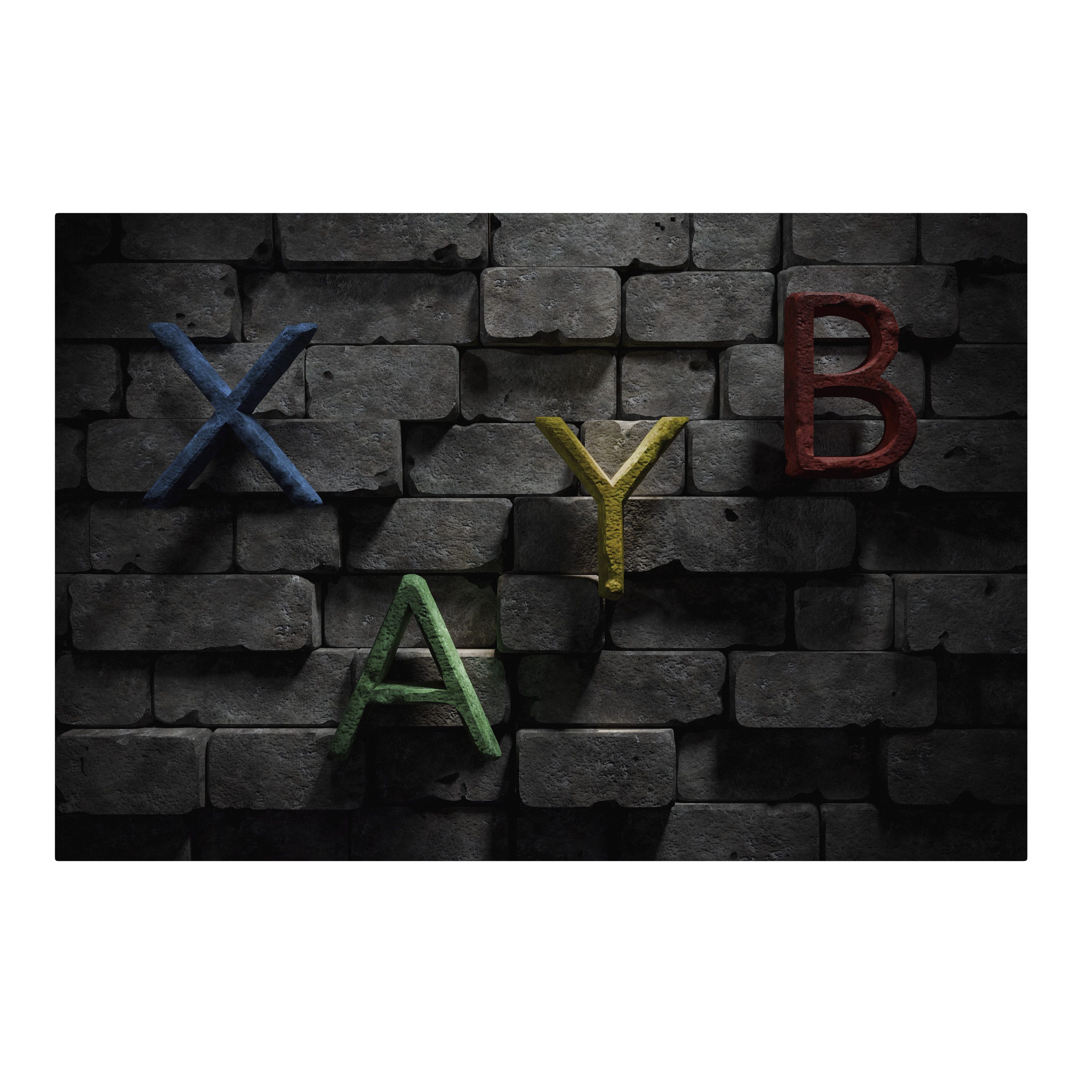 SPACEREBELS Leinwandbild GAMER BRICK LETTERS, Kunstmotiv (1 St), 3 cm Keilrahmen, Baumwollleinwand