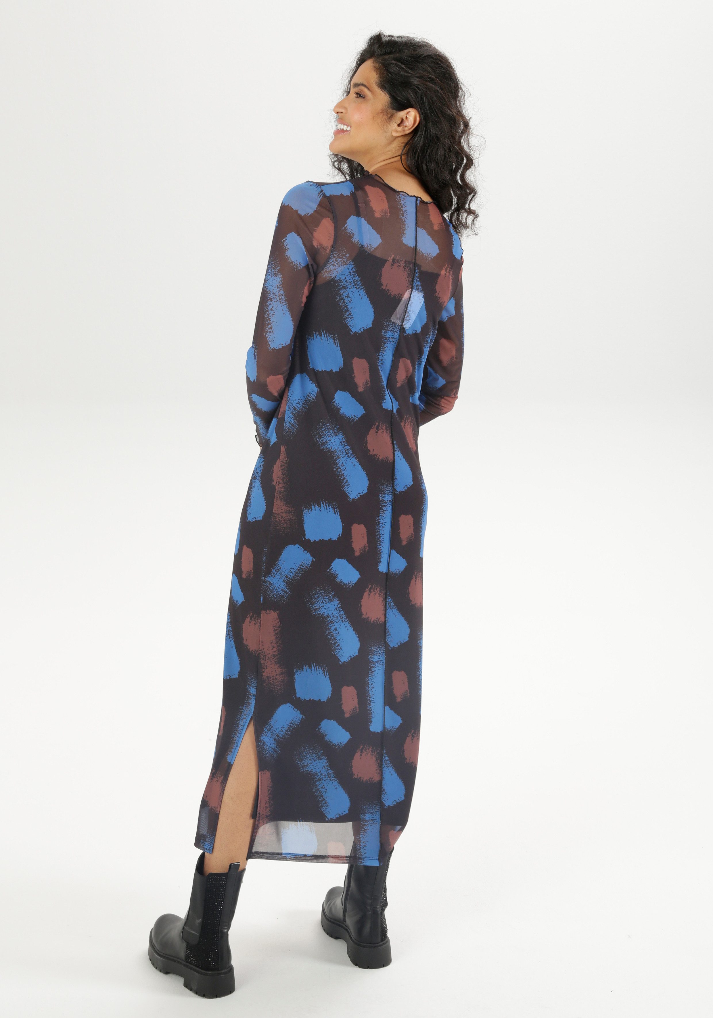 Aniston CASUAL Maxikleid (mit Jersey-Unterkleid) mit günstig online kaufen