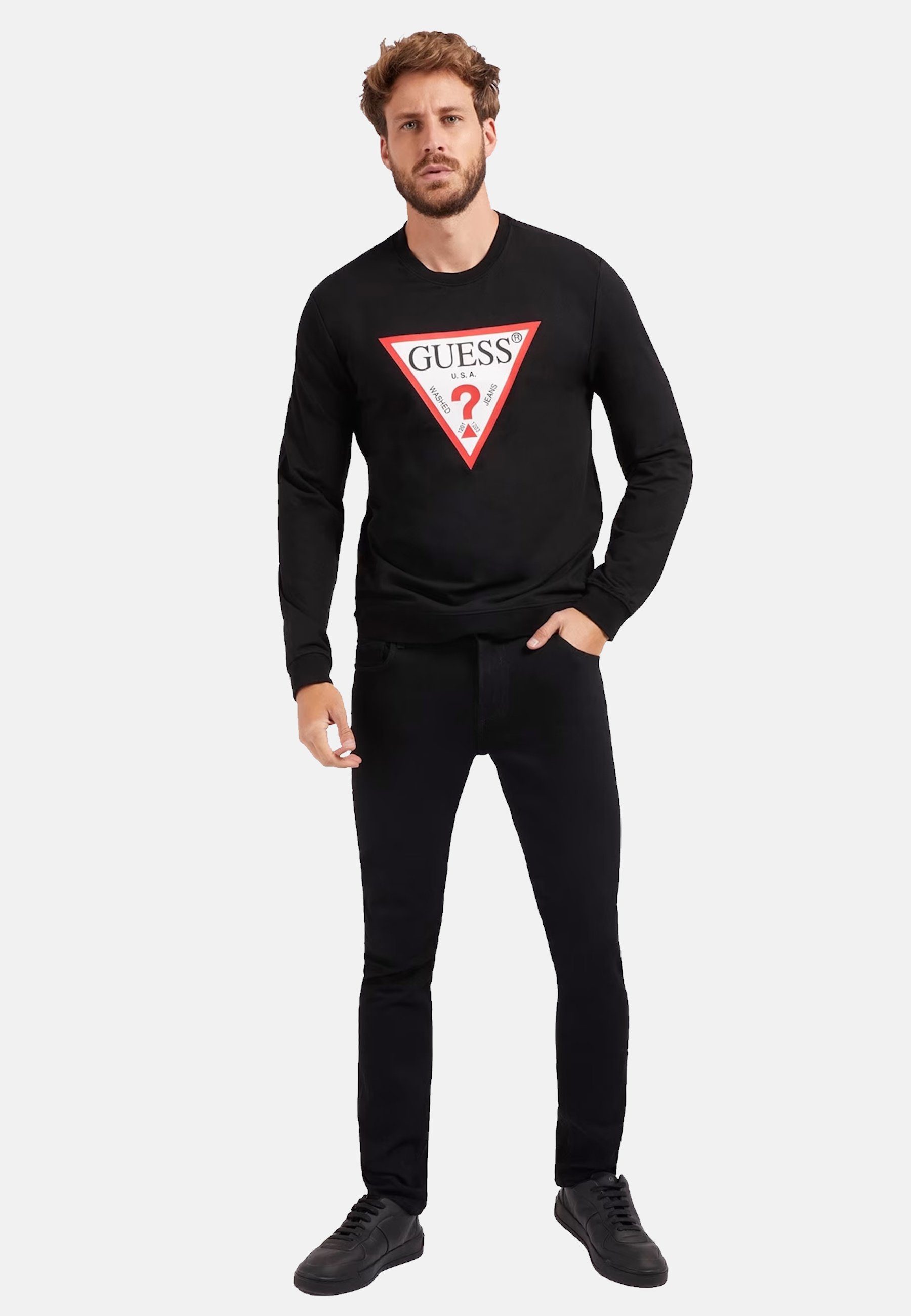 Guess Sweatshirt Sweatshirt Audley CN Fleece Pullover (1-tlg)