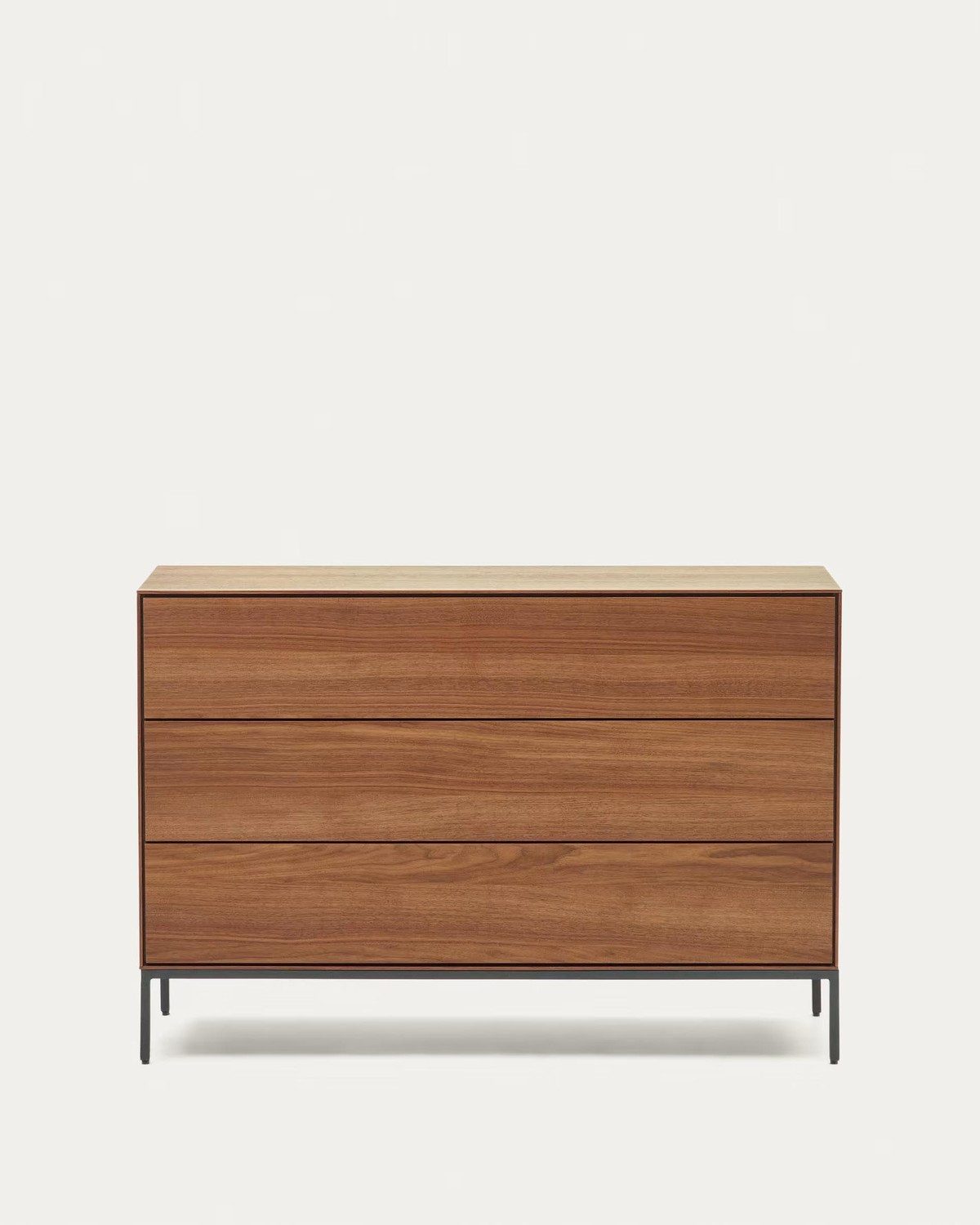 Kommode Kommode Vedrana 75 x 40 x 110 cm Nussholzfurnier, Stahl Sideboard Neu