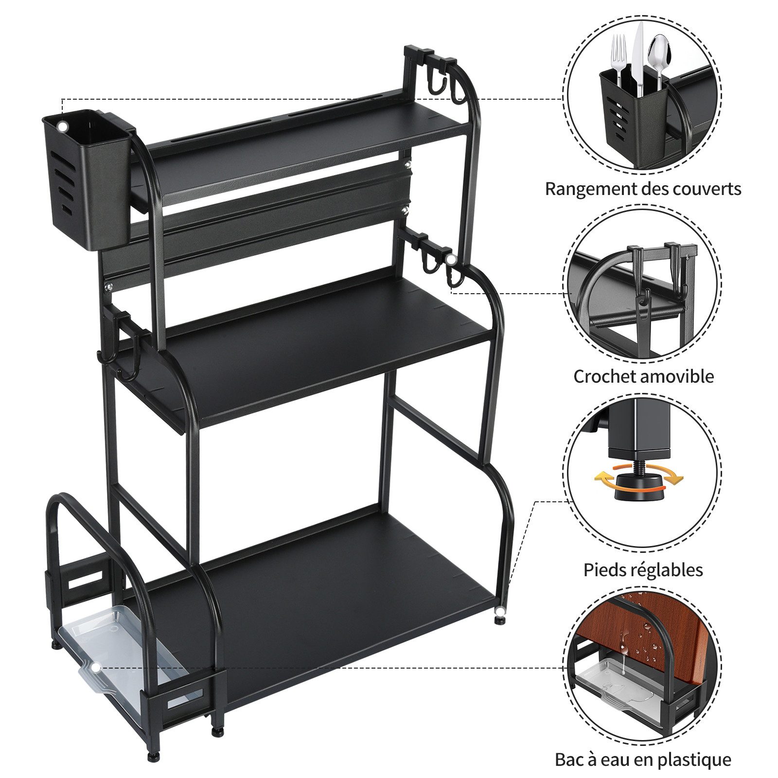 JEOBEST Gewürzregal Gewürzständer, Ablage, Gewürz Regal, Küchenarbeitsplatt günstig online kaufen