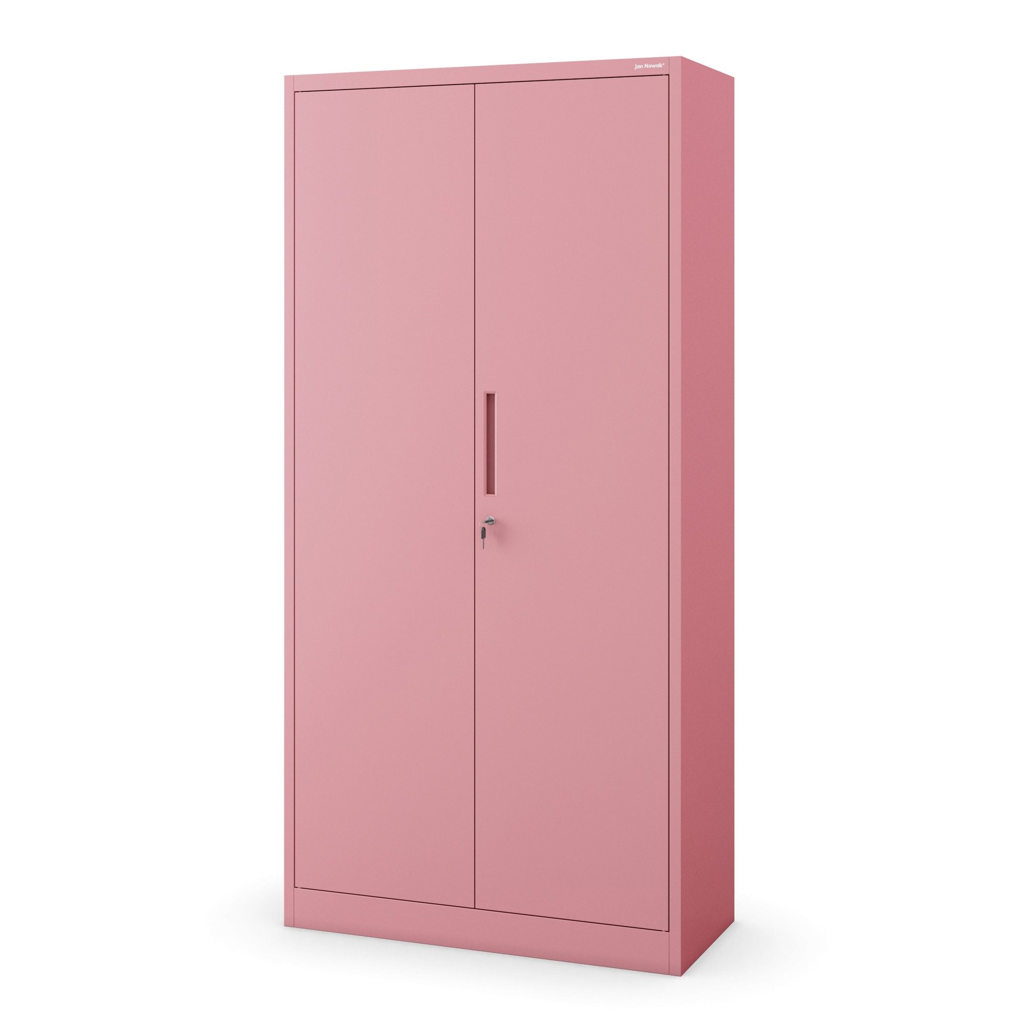 Jan Nowak Mehrzweckschrank Metall Mehrzweckschrank abschließbar 90 cm DAWID 3 Zonen Stahl (0,6 mm Wandmontage möglich PZH-zertifiziert DSGVO-konform) Putzschrank Kleiderstange Schloss 2 Schlüssel robust 11 Farben