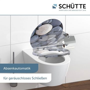 Schütte WC-Sitz GREY STONES, mit Absenkautomatik und Holzkern, MDF