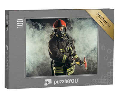 puzzleYOU Puzzle Porträtstudie: Feuerwehrmann, 100 Puzzleteile, puzzleYOU-Kollektionen Feuerwehr