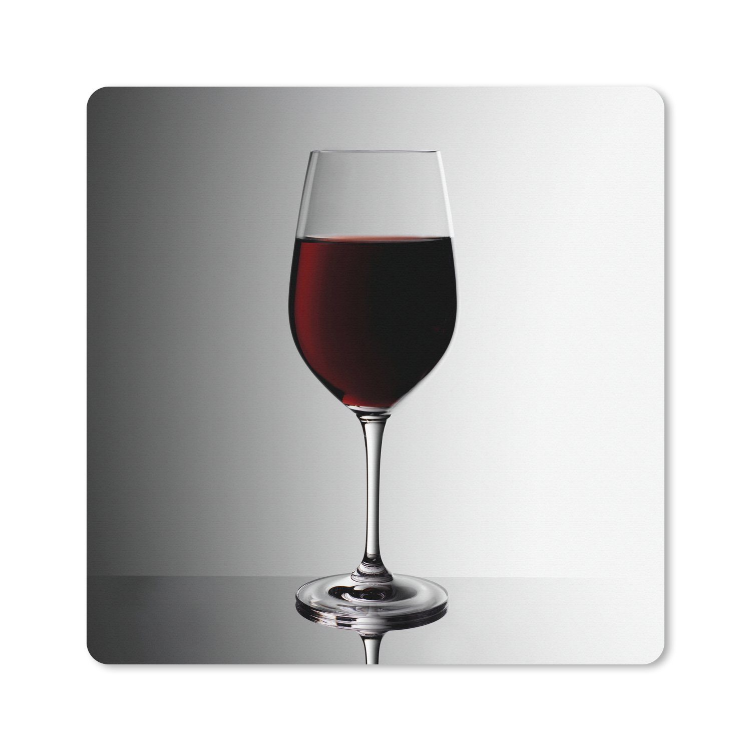 MuchoWow Gaming Mauspad Glas Rotwein auf grau-weißem Hintergrund (1-St), Gaming, Rutschfester Unterseite, Mausunterlage, 60x60 cm, XXL, Großes
