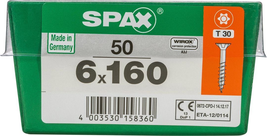 SPAX Holzbauschraube Spax Universalschrauben 6.0 x 160 mm TX 30 - 50