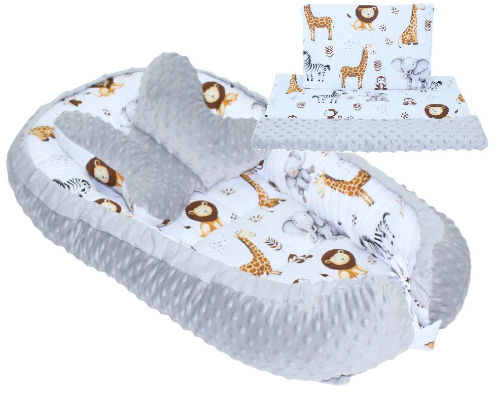 Primawela Bettnestchen Baby MINKY Nestchen Kokon Kuschelnest Kissen Decke Schmetterlingkissen