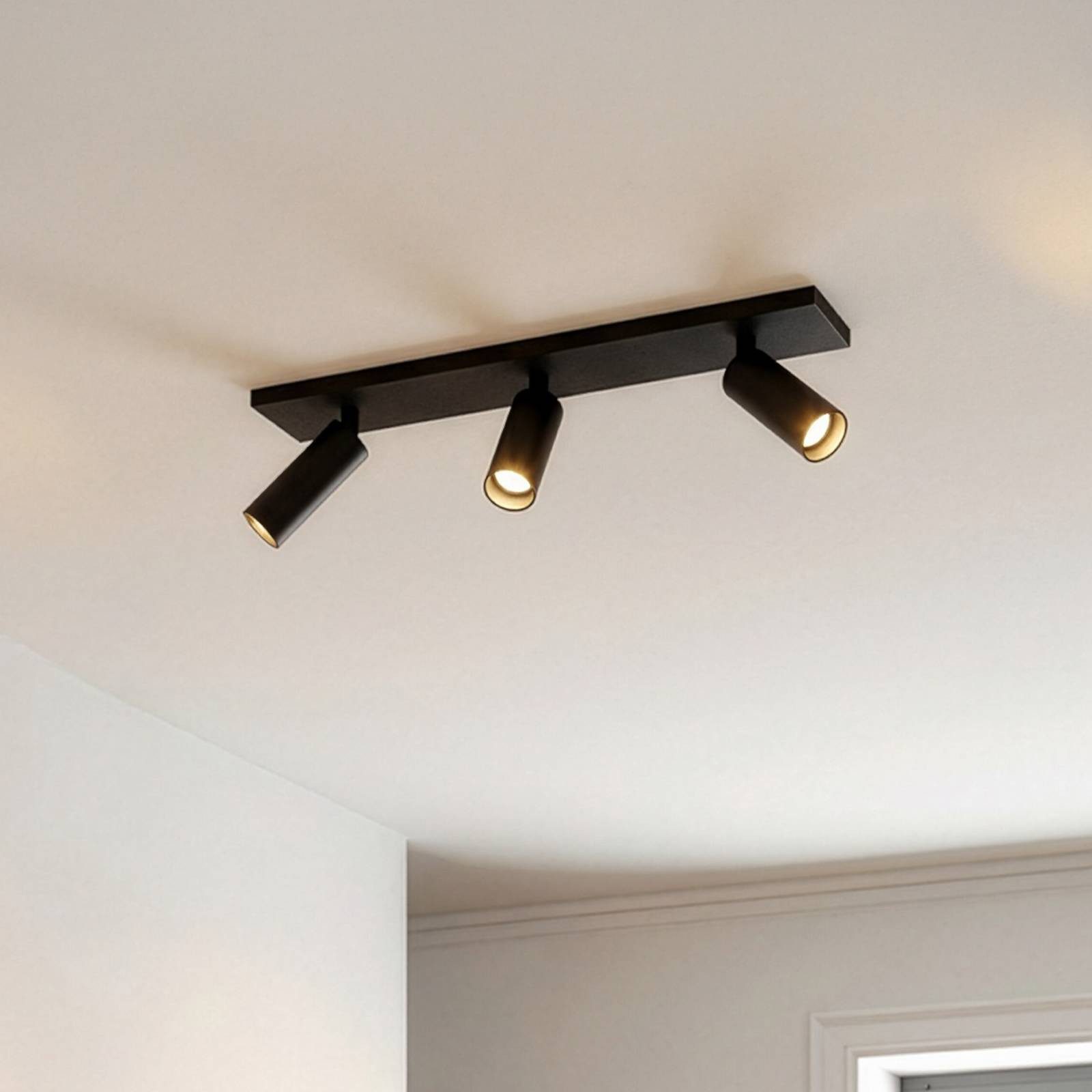Arcchio Deckenstrahler Brinja Slim, Metall, Schwarz IP20, 3 x 5 W LED (GU10 MR11)