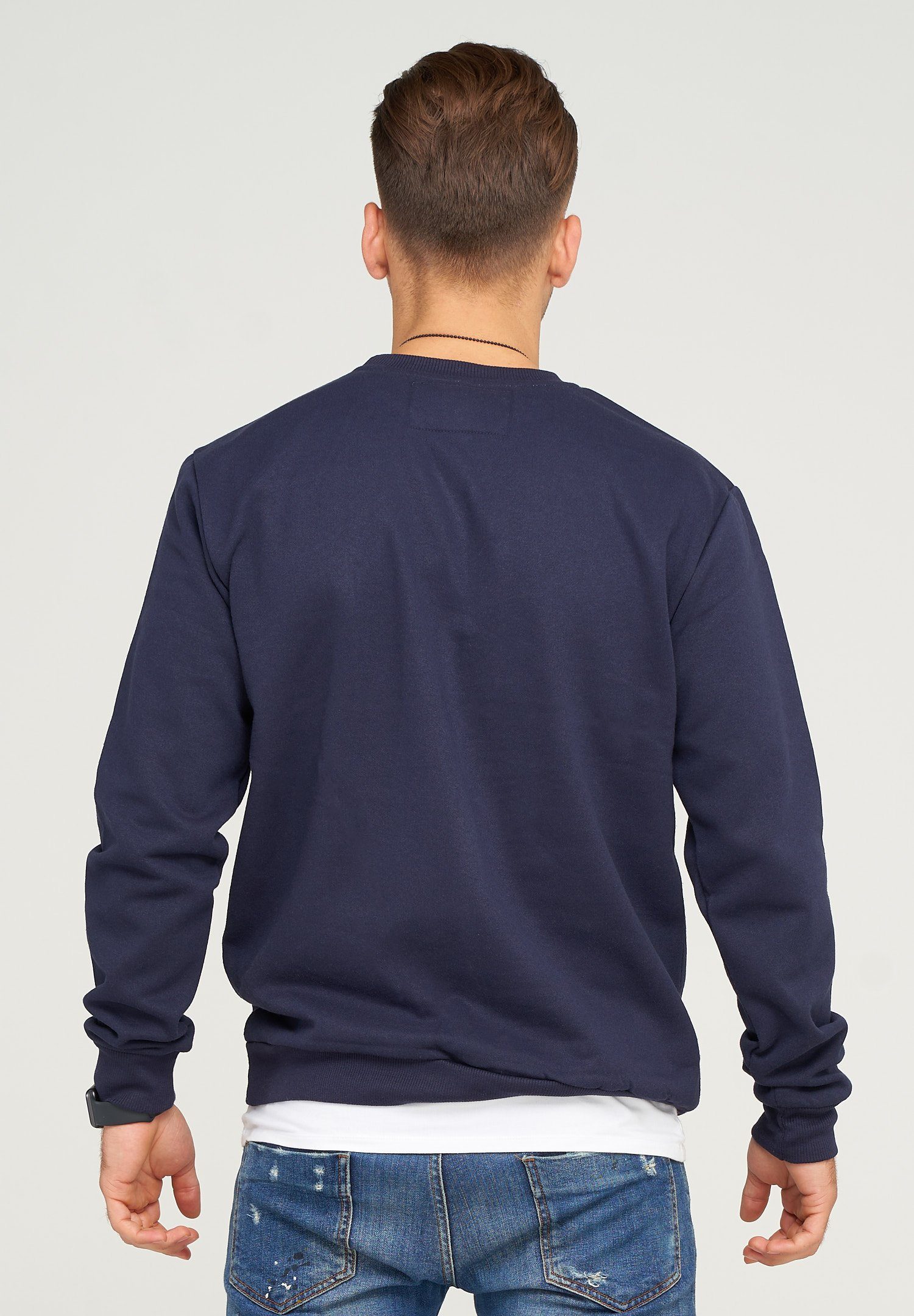 SOULSTAR Sweatshirt PORT LOUIS dunkelblau schickem Logoprint mit
