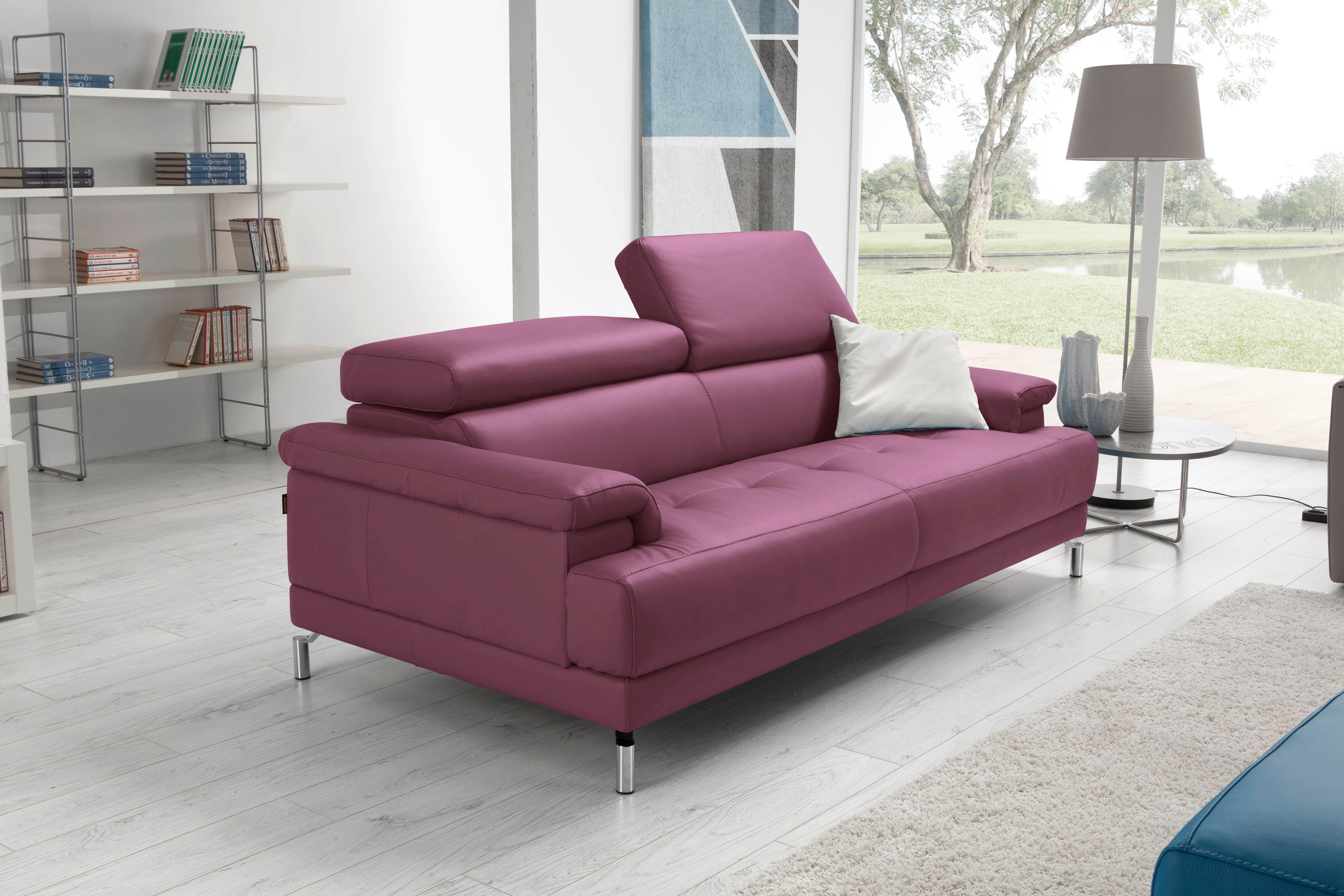 Egoitaliano 2,5-Sitzer Soul, Design und Sitzkomfort auf hohem Niveau, tolle Details, inkl. Kopfteilverstellung für noch mehr Komfort, Designfuß