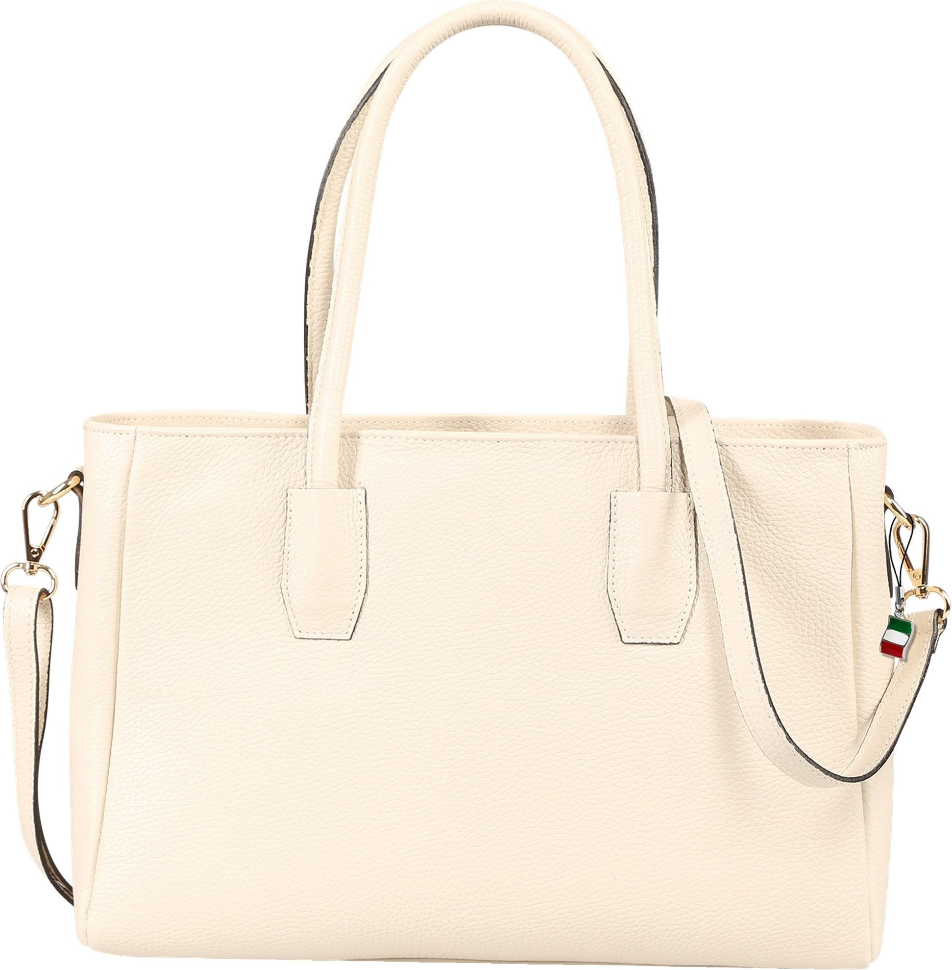 FLORENCE Handtasche Florence Damen Handtasche Leder Tasche (Handtasche), Damen Handtasche Leder, beige ca. 24cm hoch
