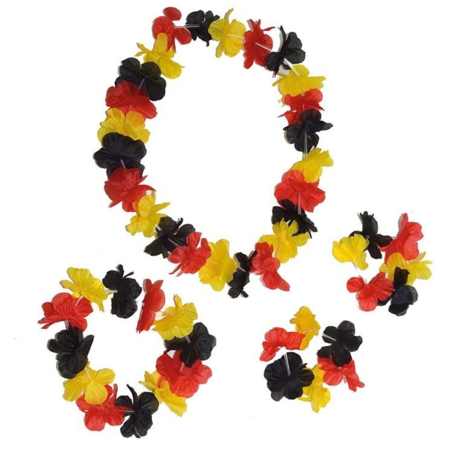 Funny Fashion Kostüm Blumenkranz Set 4-teilig 'Deutschland', Schwarz R