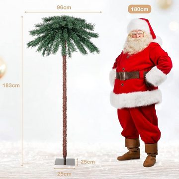 Kunstpalme 183cm Weihnachtspalme, KOMFOTTEU, Höhe 183 cm, mit LED