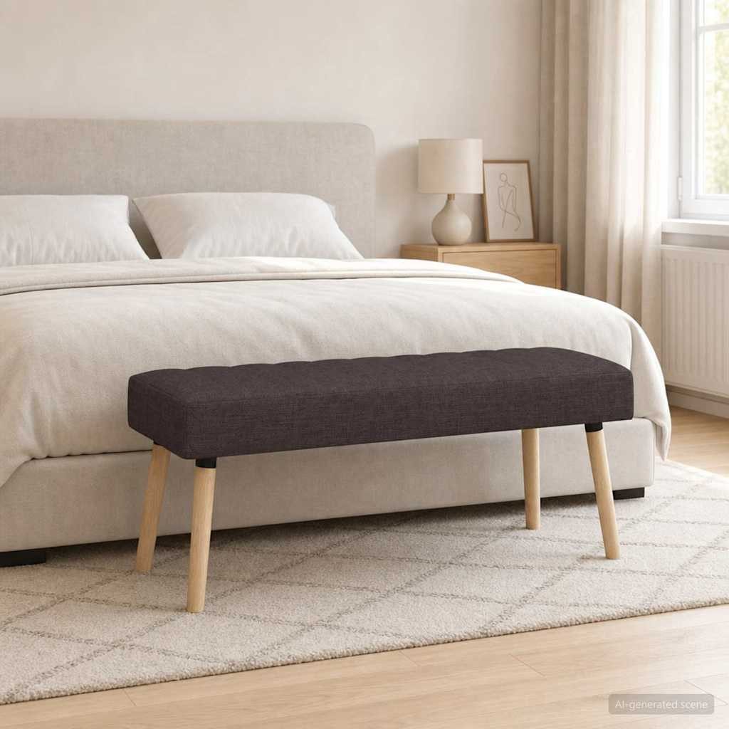 vidaXL Sitzbank Kanalgepolsterte Bank Dunkelbraun 110 x 40 x 46 cm Stoff (1-St)