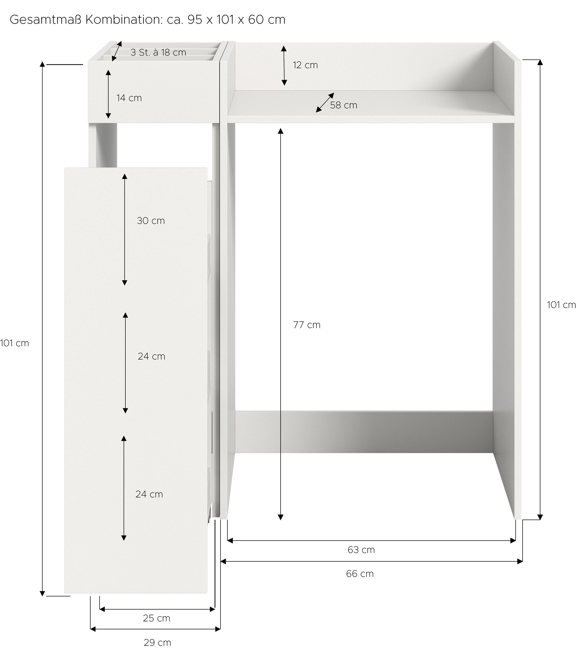 Newroom Waschmaschinenumbauschrank Weiß 95 cm Waschmaschinenschrank Weiß Waschmaschinenregal Waschmaschinenumbau...