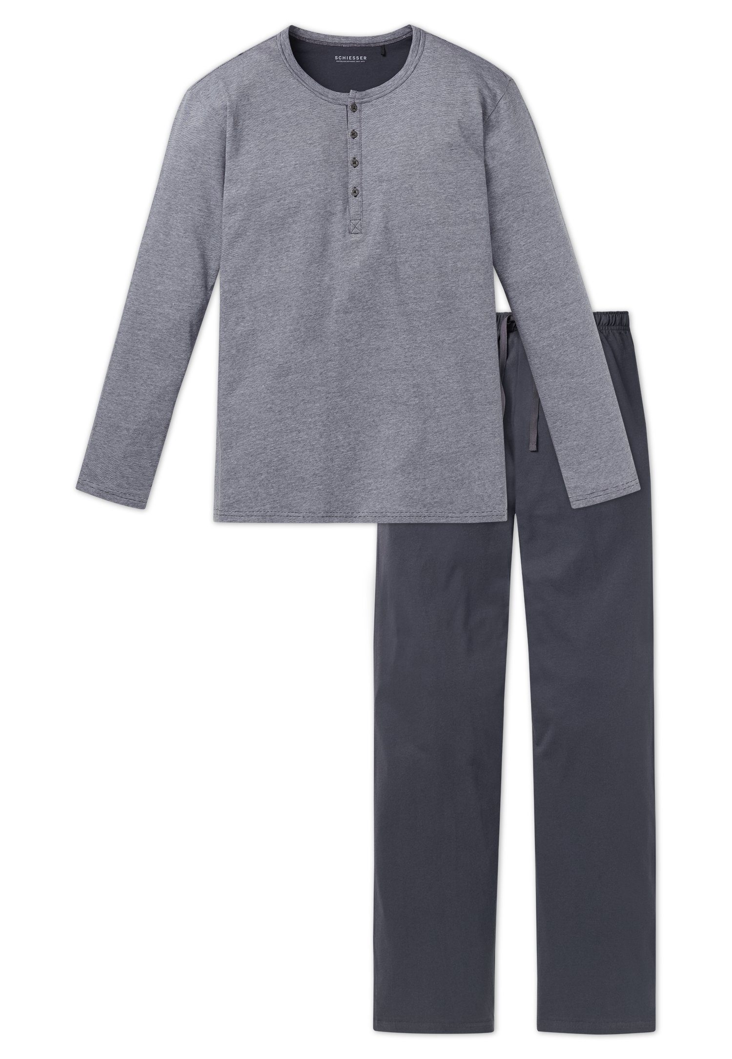 Schiesser Pyjama selected! premium inspiration (2 tlg) mit praktischer Knop günstig online kaufen